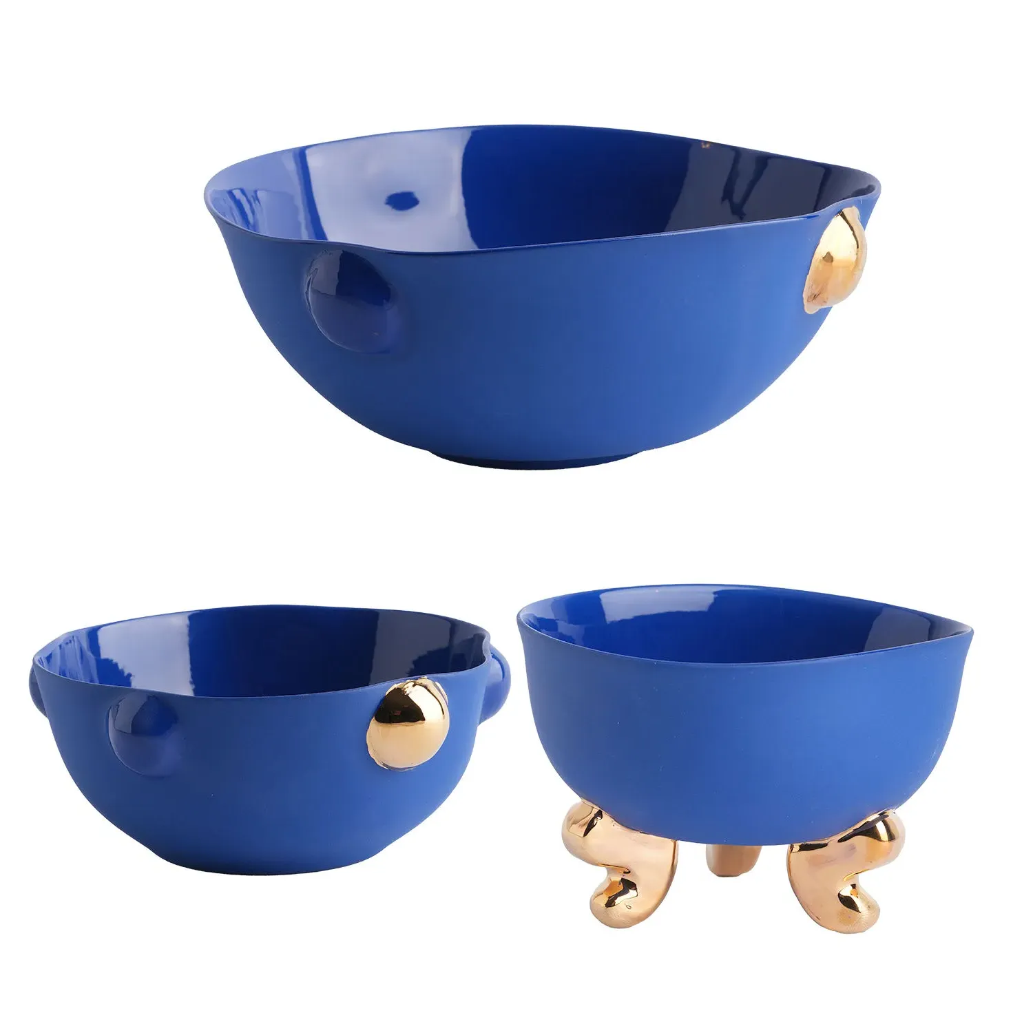 Cosmopolitan & Lion Foot Bowl Set - Blue, Porcelain image