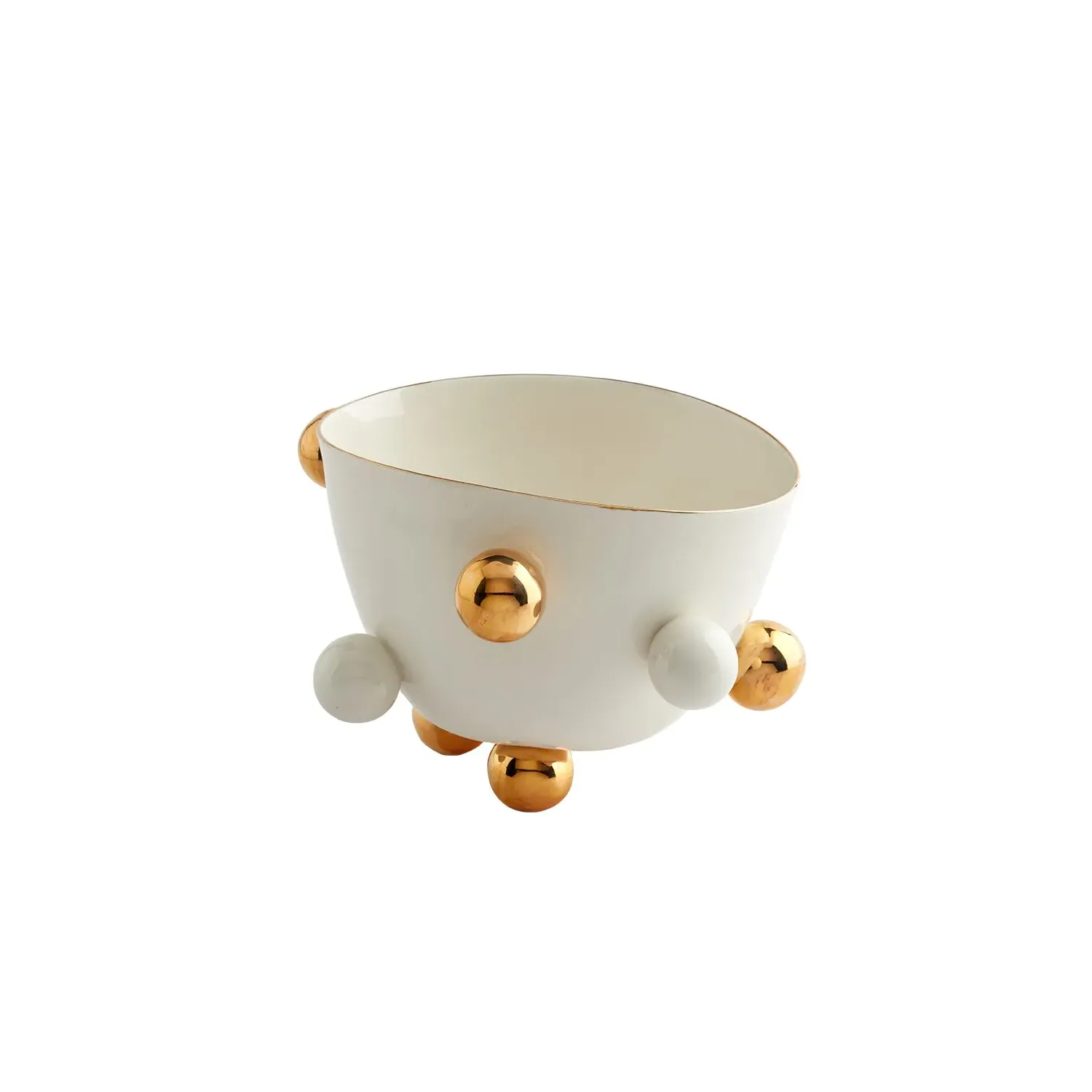 Cosmos Large Porcelain Bowl - Gold, Limoges