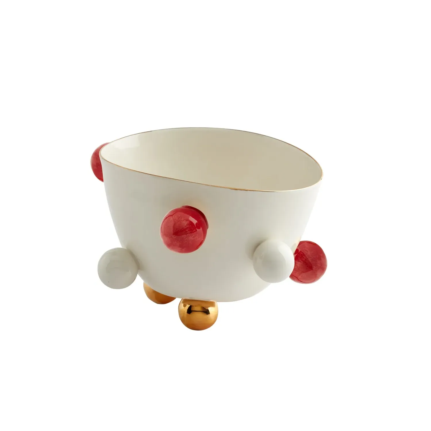 Cosmos Large Porcelain Bowl - Red, Limoges