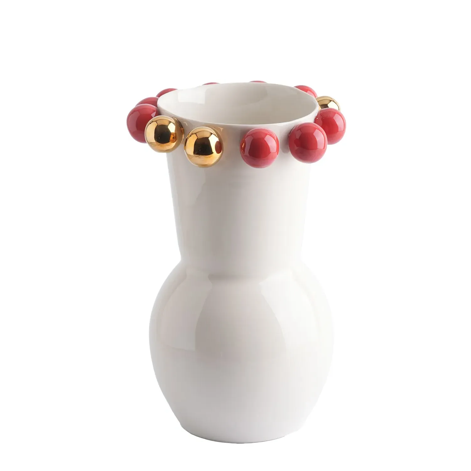 Cosmos Medium Porcelain Vase - Red, Limoges