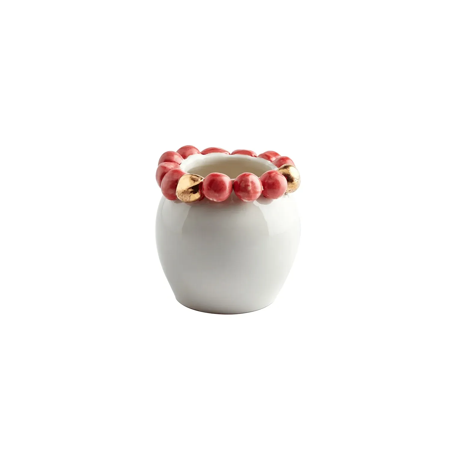 Cosmos Porcelain Vase with Gold Detail - Red