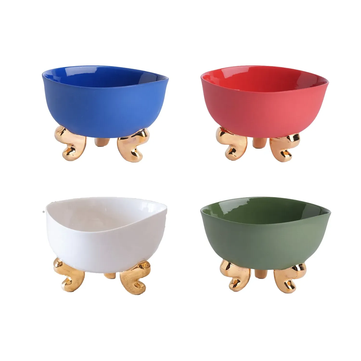 Lion Footed Bowl Set Of Four - Blue, Limoges Porcelain image