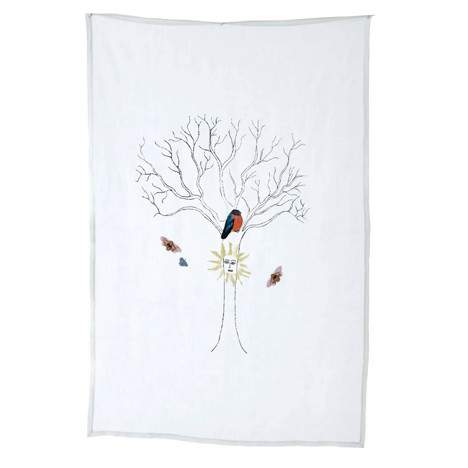 Olive Tree Tablecloth - White, Linen