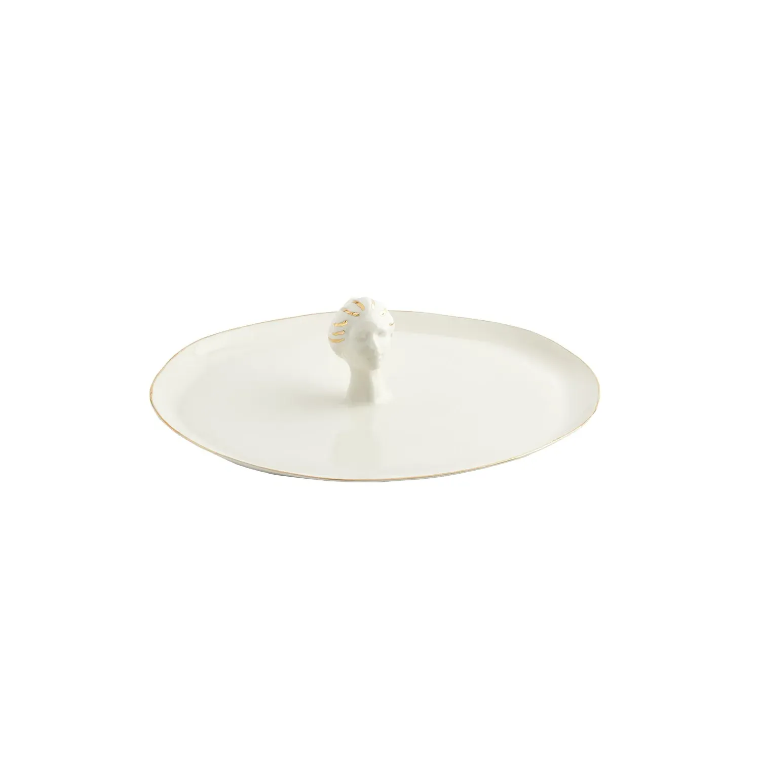 Sophia Porcelain Serving Plate - Gold