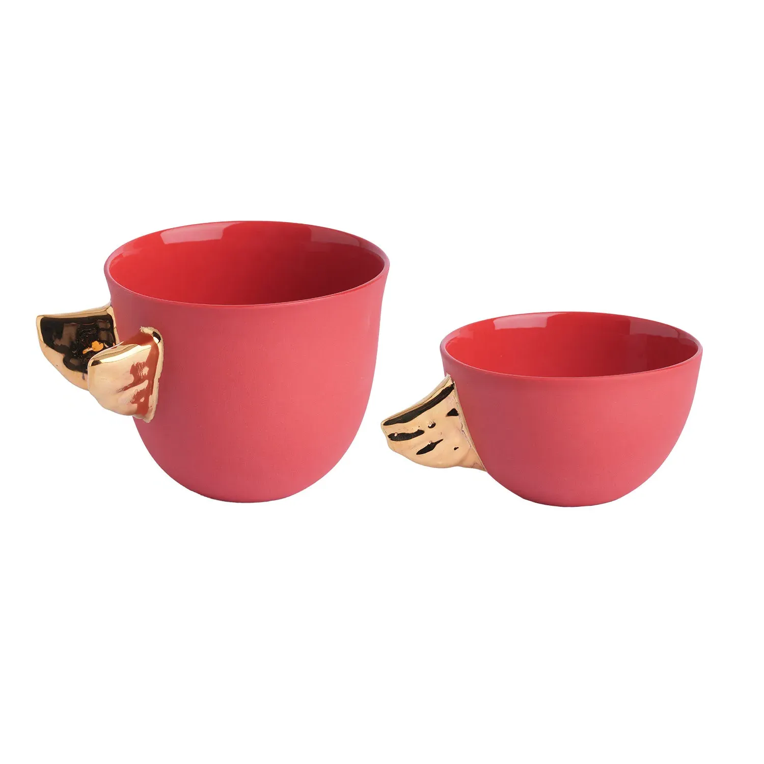 Volans Winged Porcelain Cup Duo - Red, Limoges Porcelain