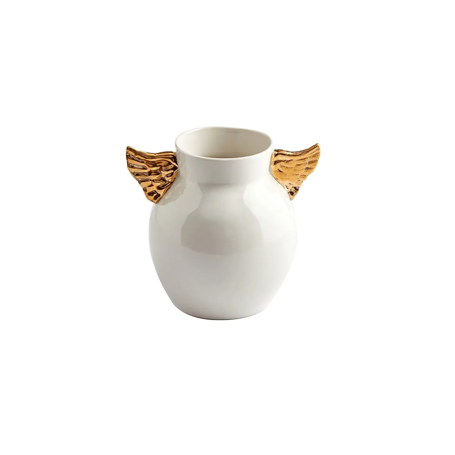 Winged Porcelain Vase - Gold image