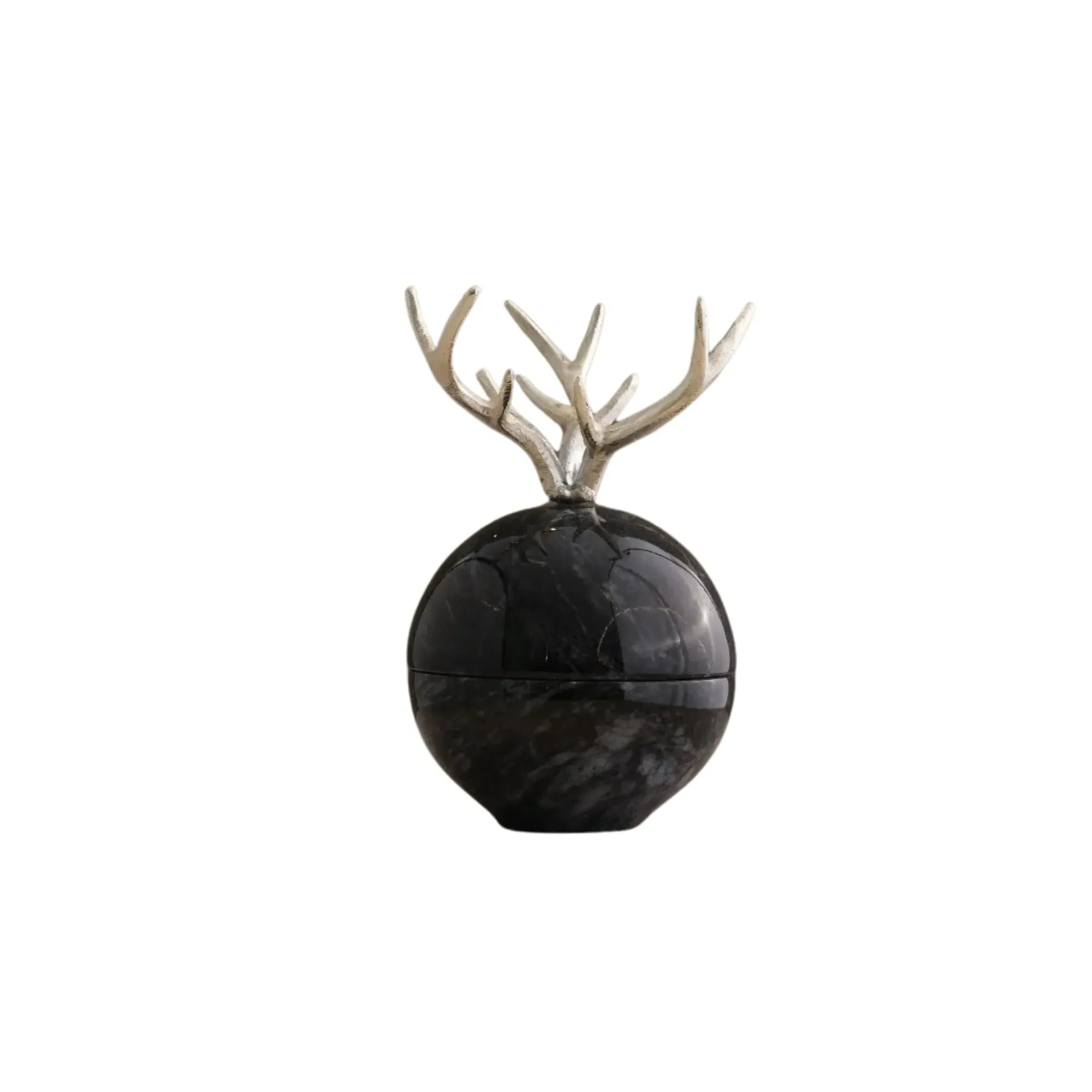 Antler Decorative Sphere - Black Marble