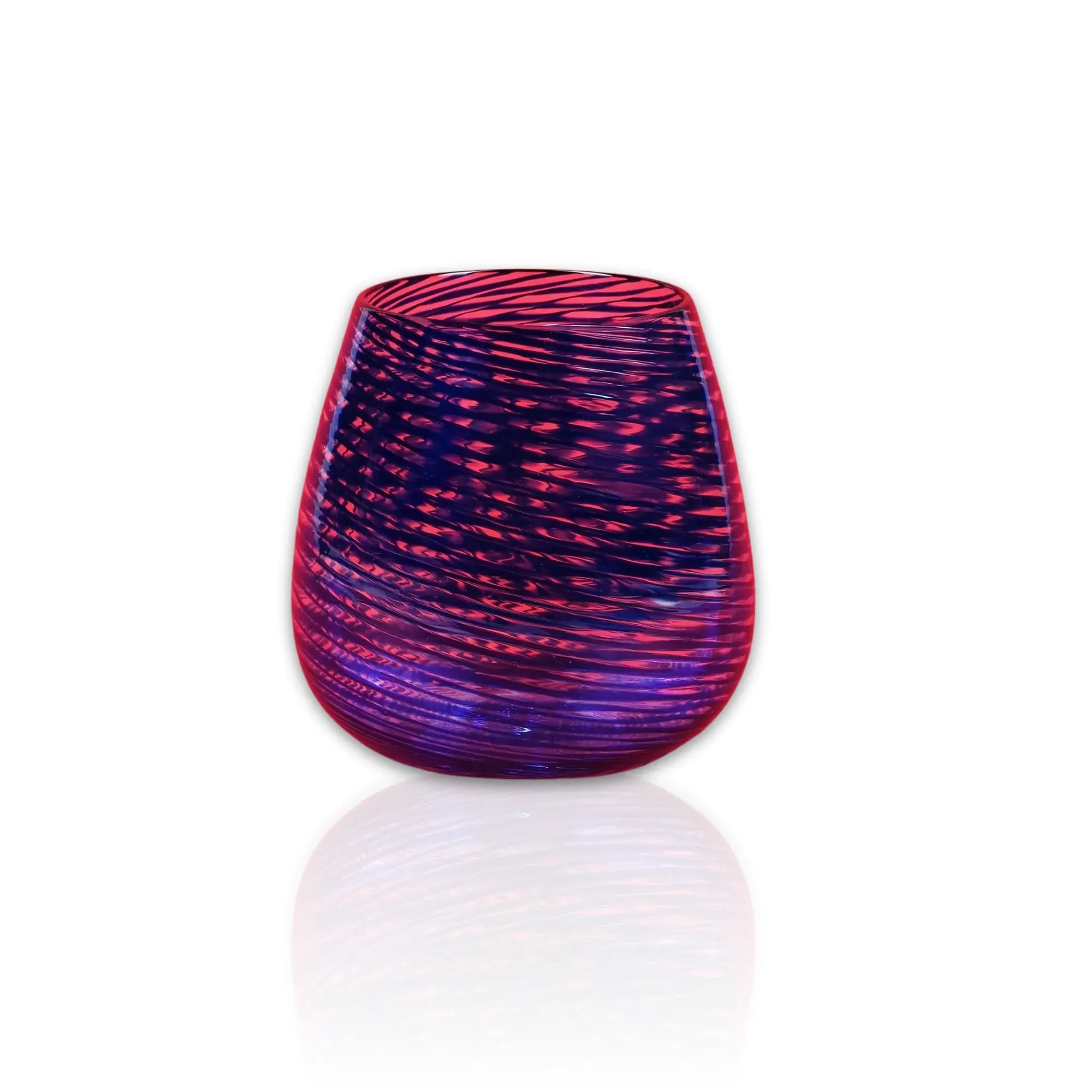 Barbablanca Hand Blown Swirl Glass Tumbler - Blue