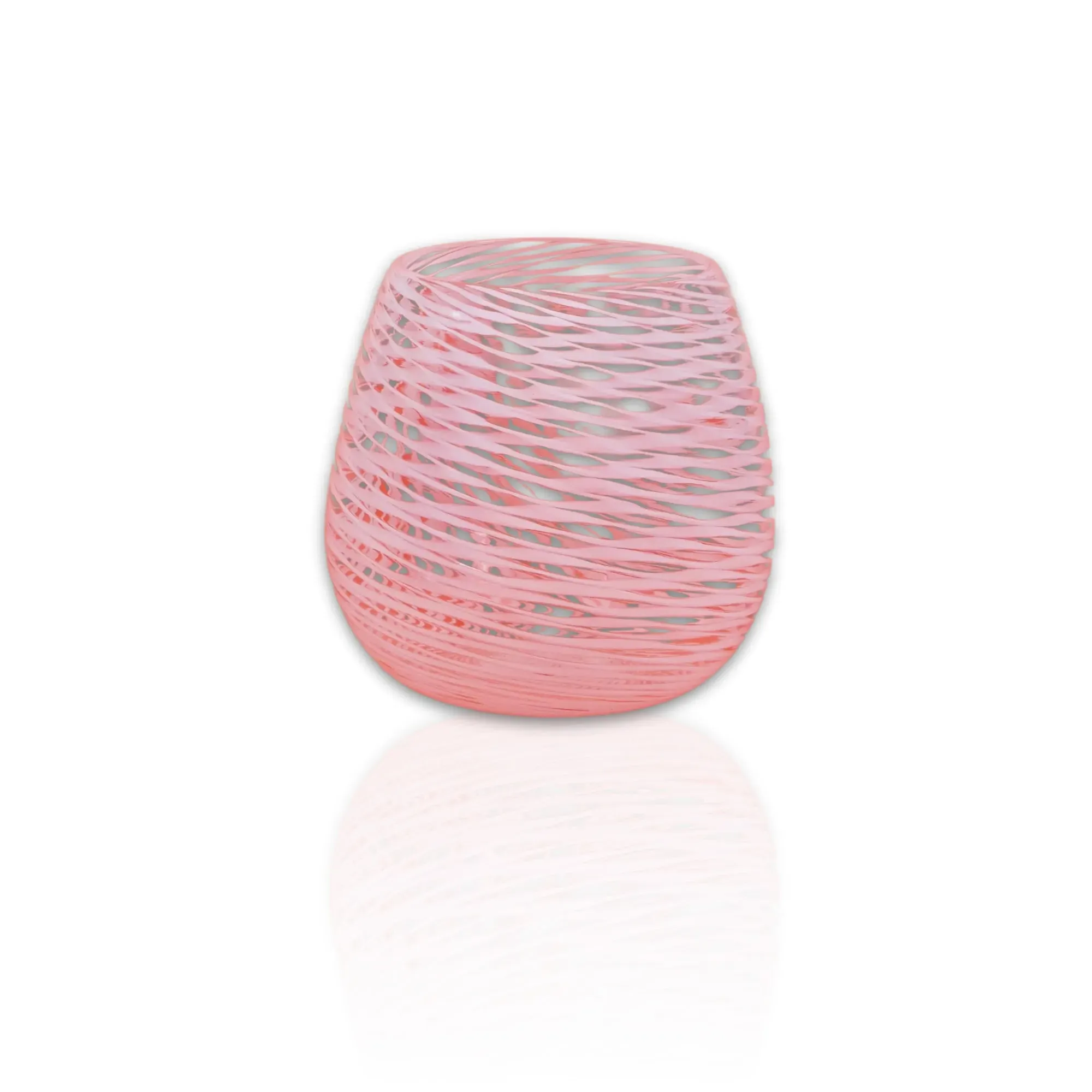 Barbablanca Hand Blown Swirl Glass Tumbler - White