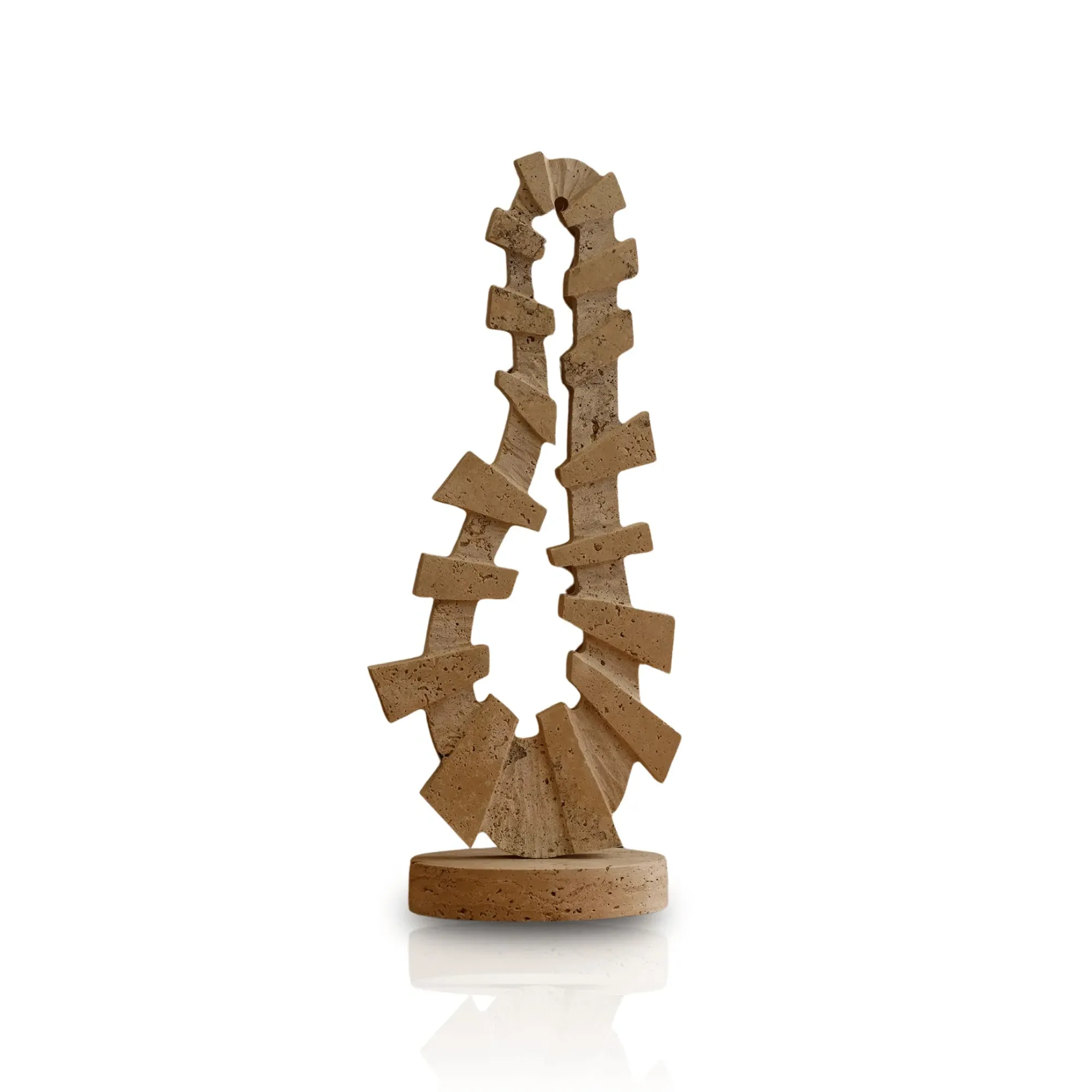 Carved Travertine Sculpture - Beige