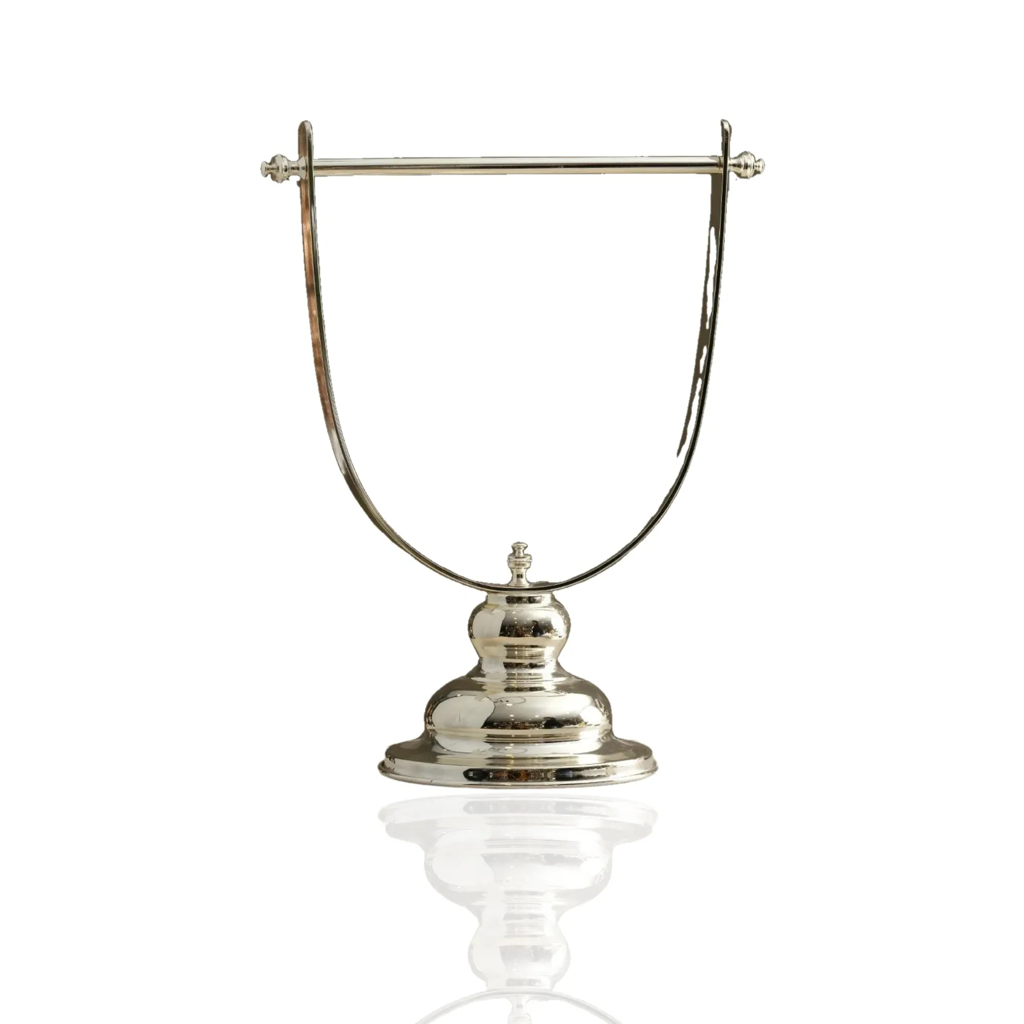 Countertop Towel Holder with Arched Frame - Silver, Brass image