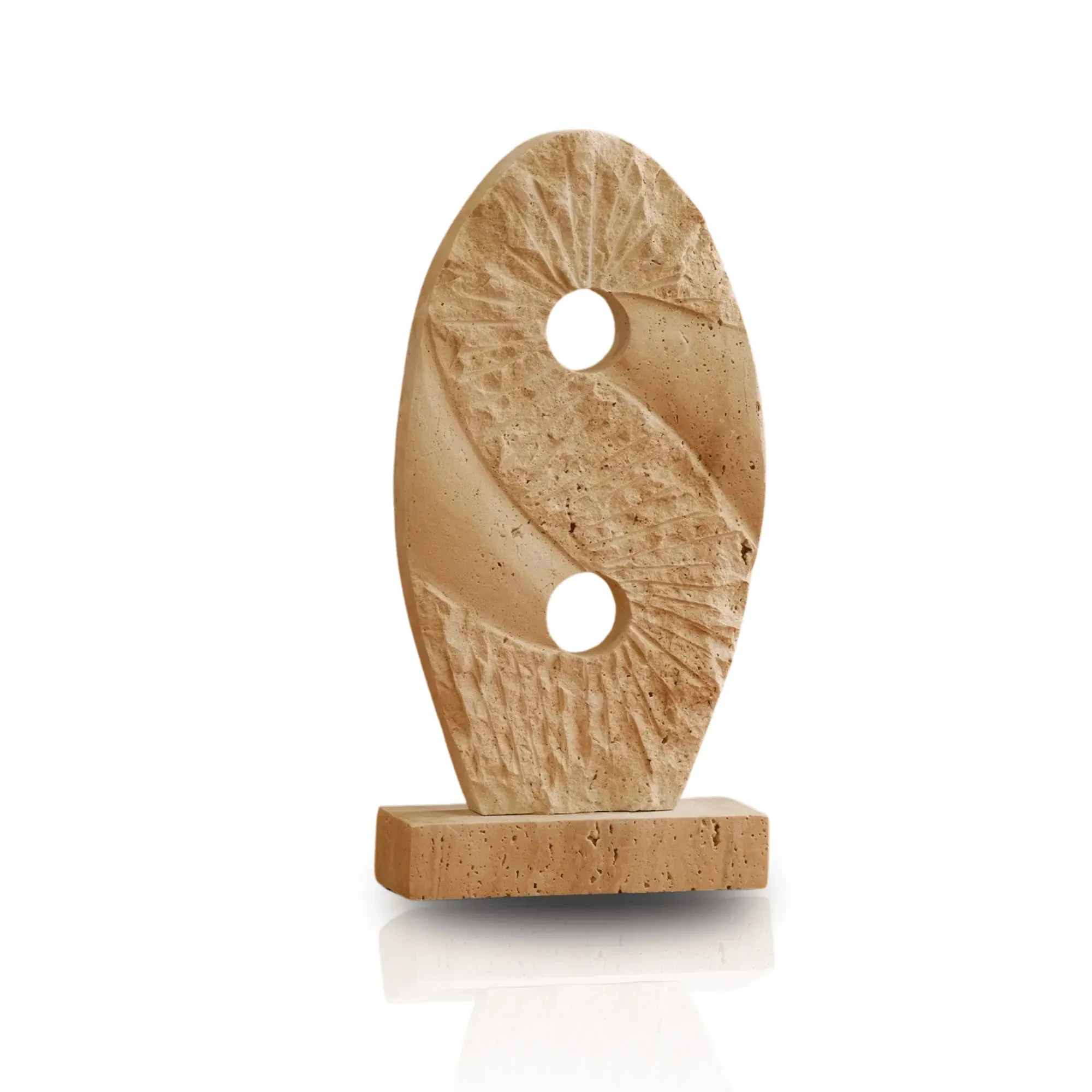 Cross Travertine Sculpture - Beige