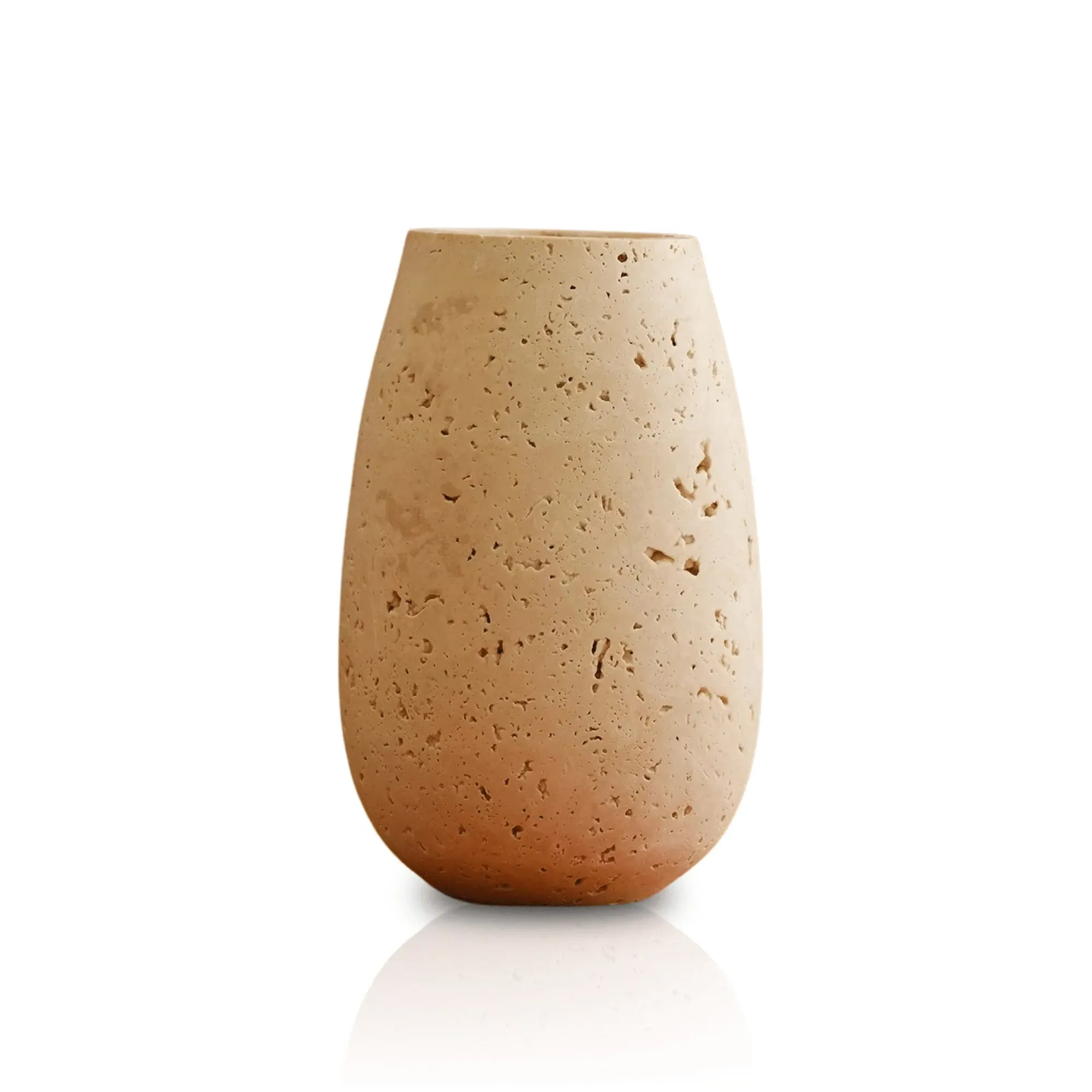 Drop Hand-Carved Travertine Vase