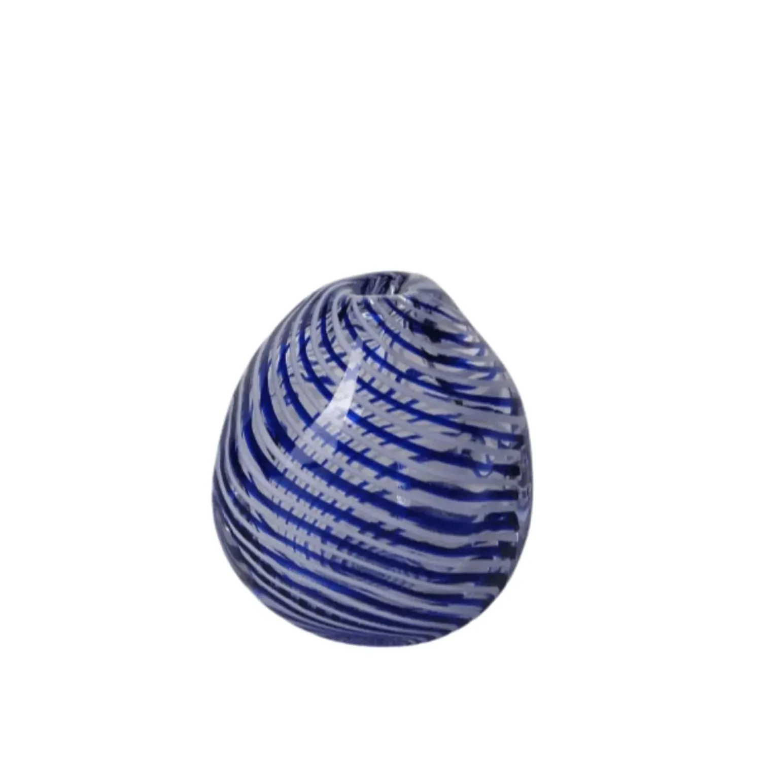 Filigrana Amorfa Hand-Blown Glass Vase - Blue/White