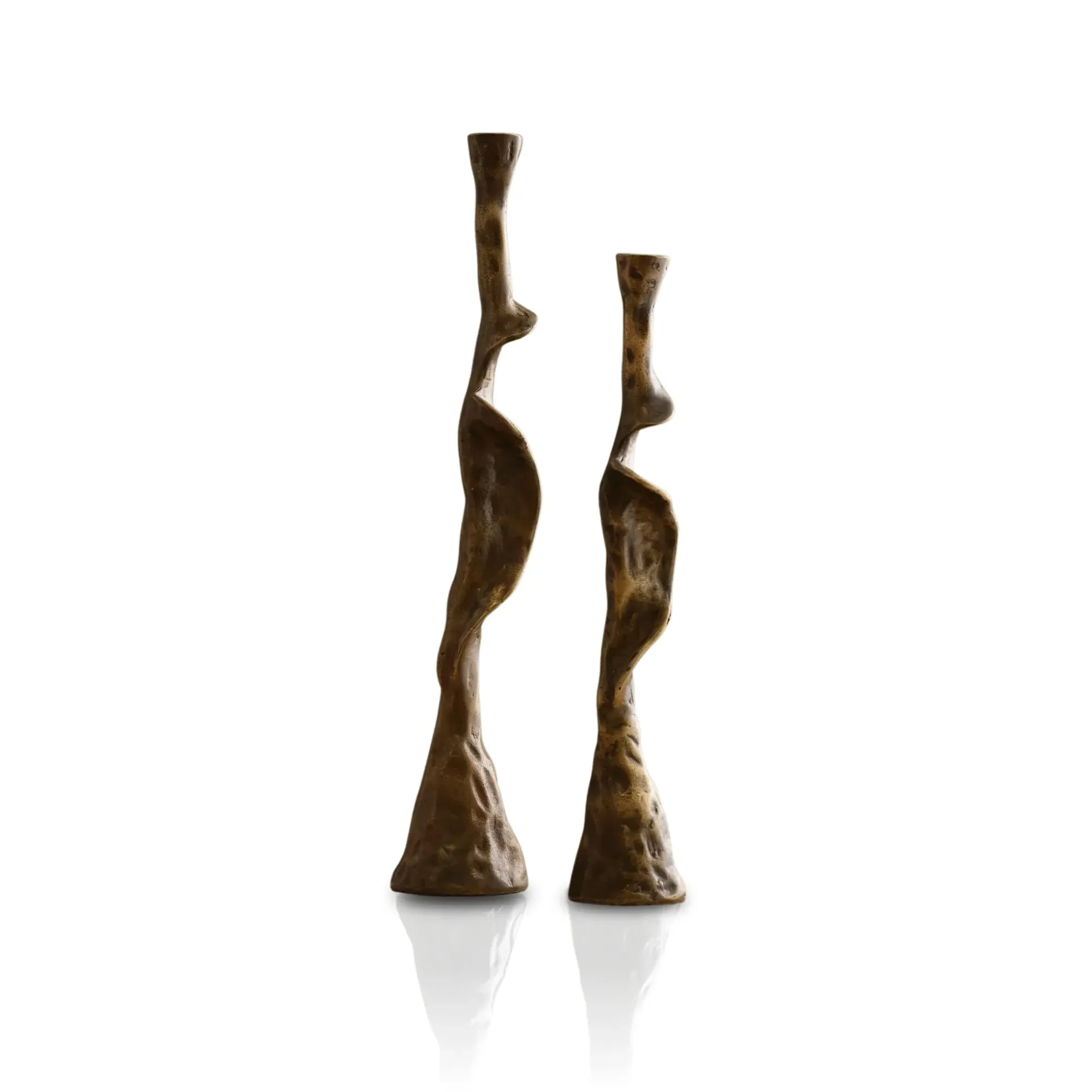Helezon Candle Holders - Brown, Brass image