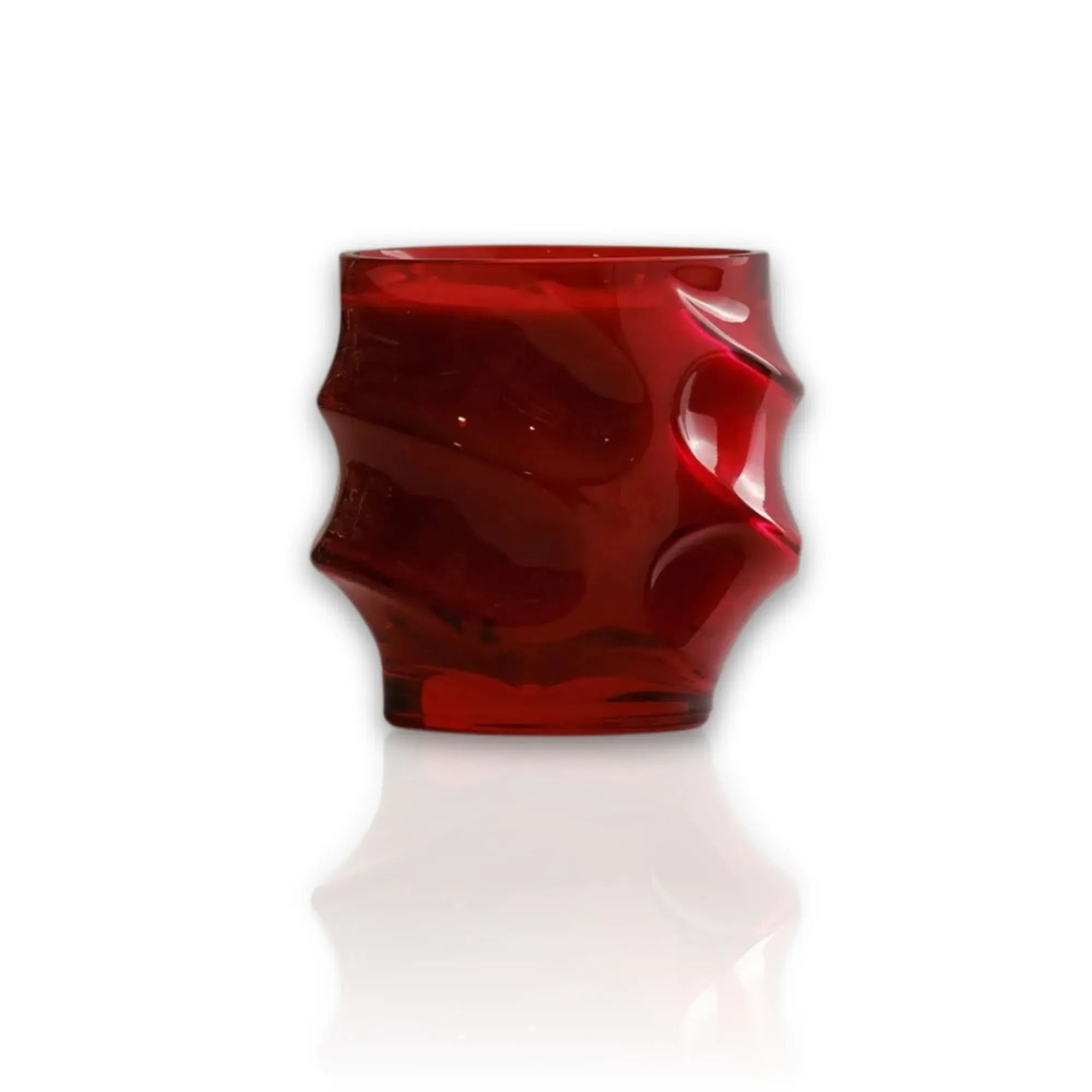 Large Handblown Glass Candle Holder - Red image