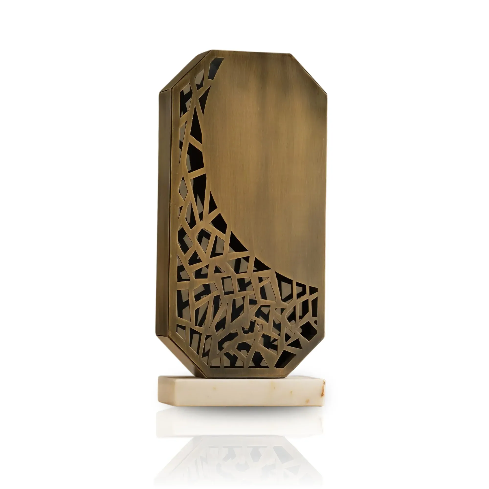 Laser Cut Octagonal Vase - Gold, Bronze