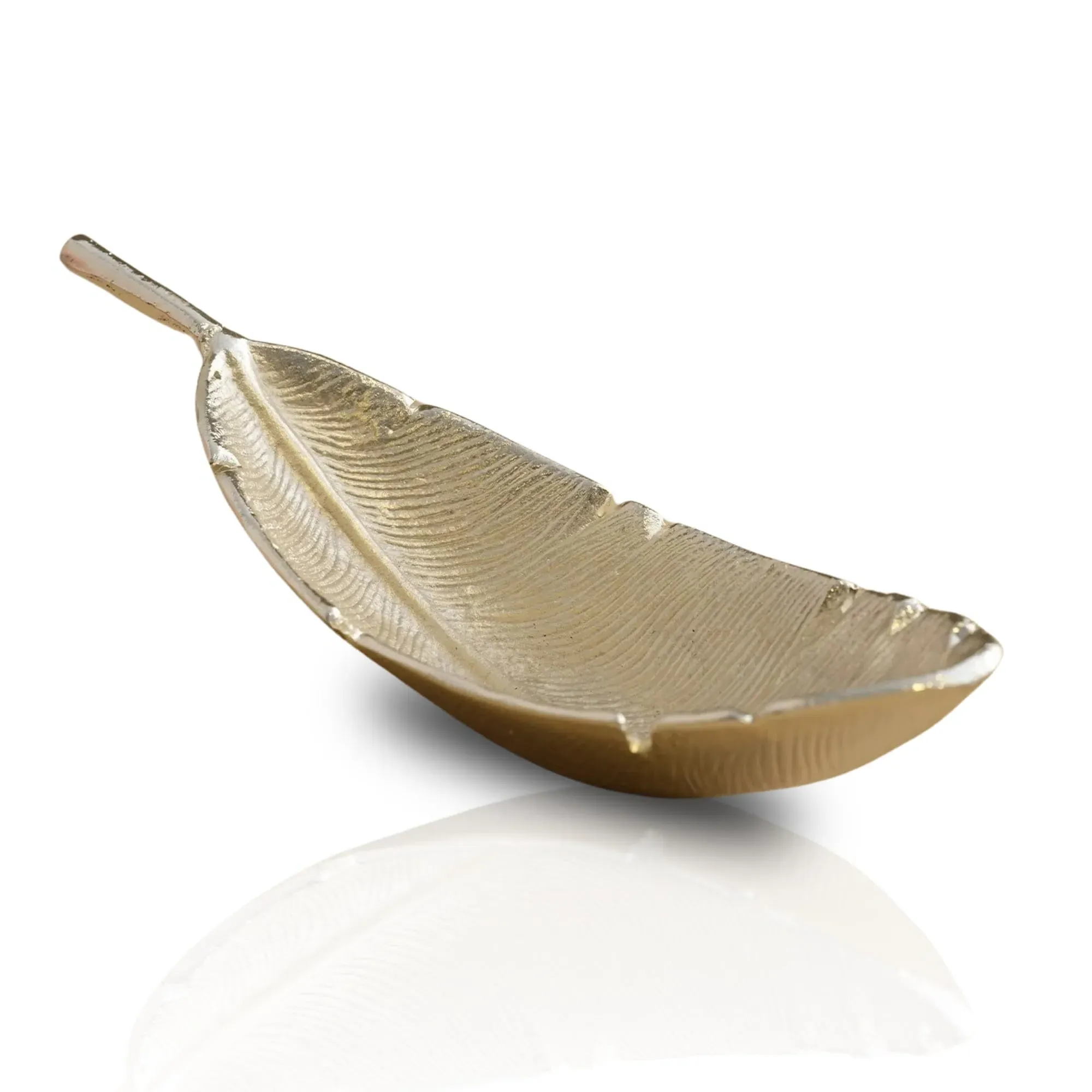 Leaf-Shaped Serving Dish - Silver, Brass