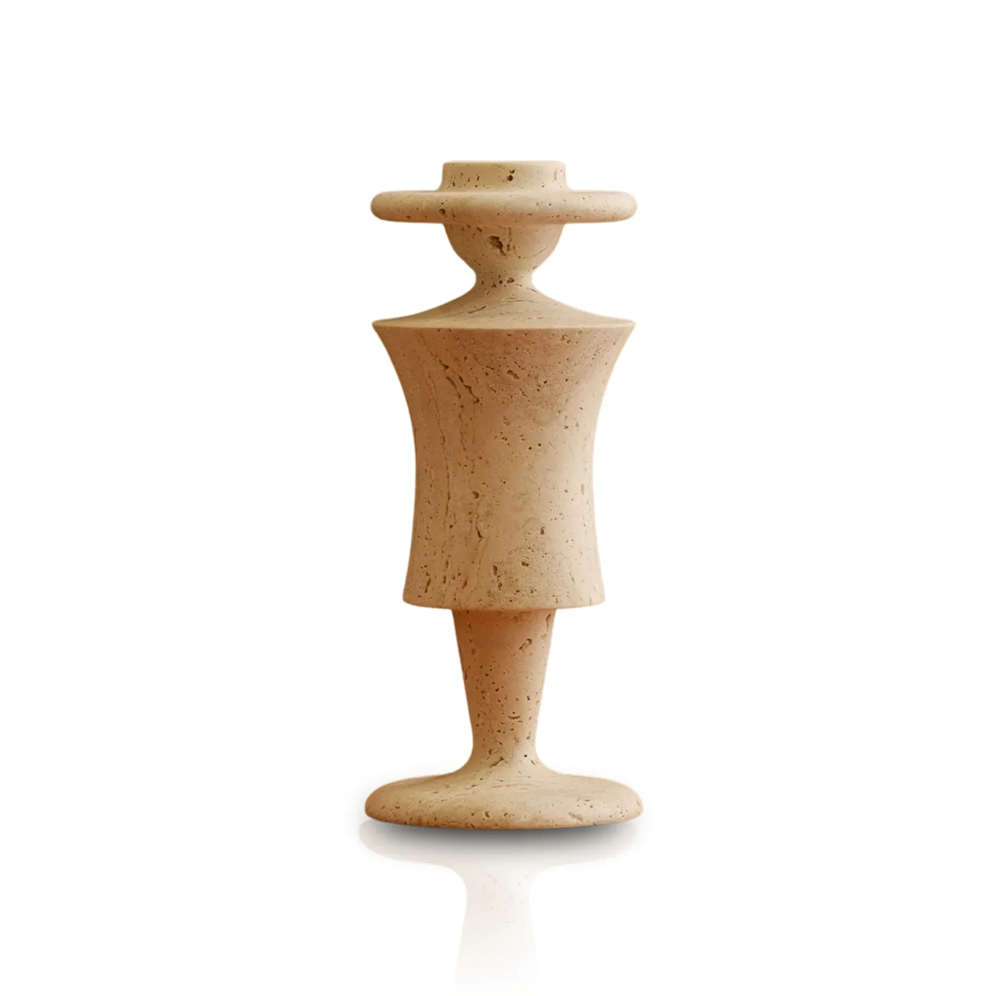 Male Silhouette Travertine Sculpture - Beige
