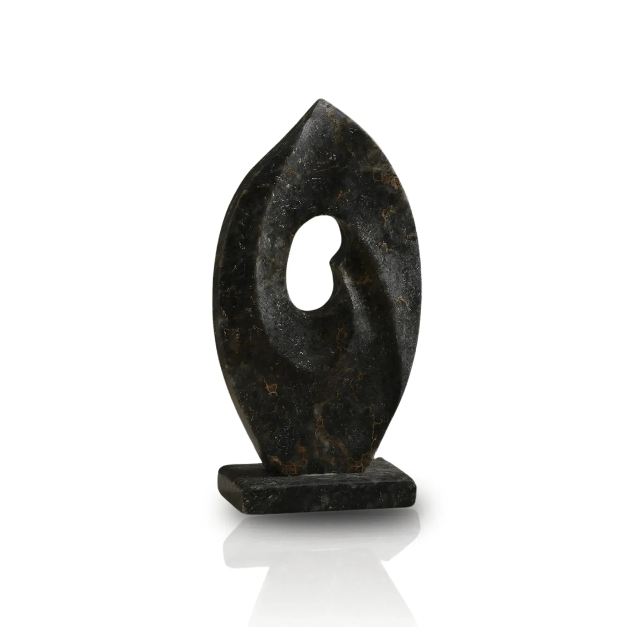 Marleth Spiral Form Sculpture - Black, Marble image