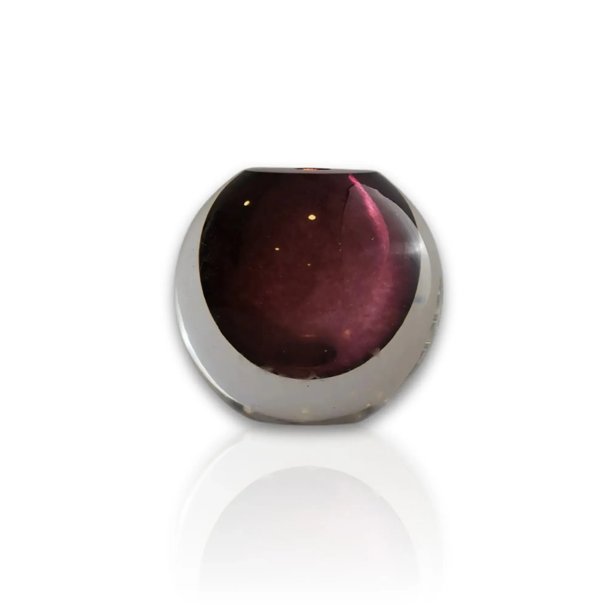 Murano Glass Sphere Sculpture - Purple, Glass