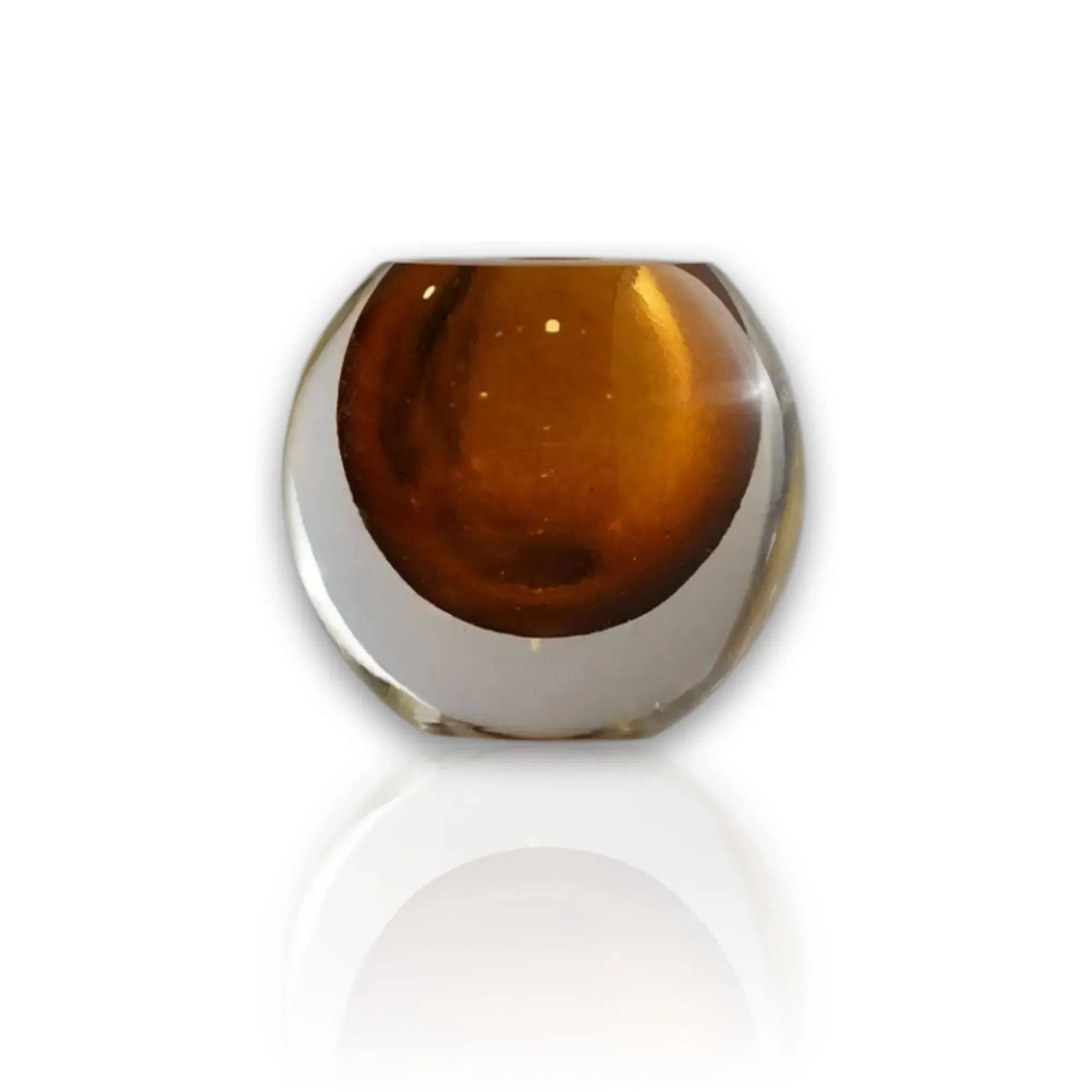 Murano Glass Sphere Sculpture - Yellow, Glass