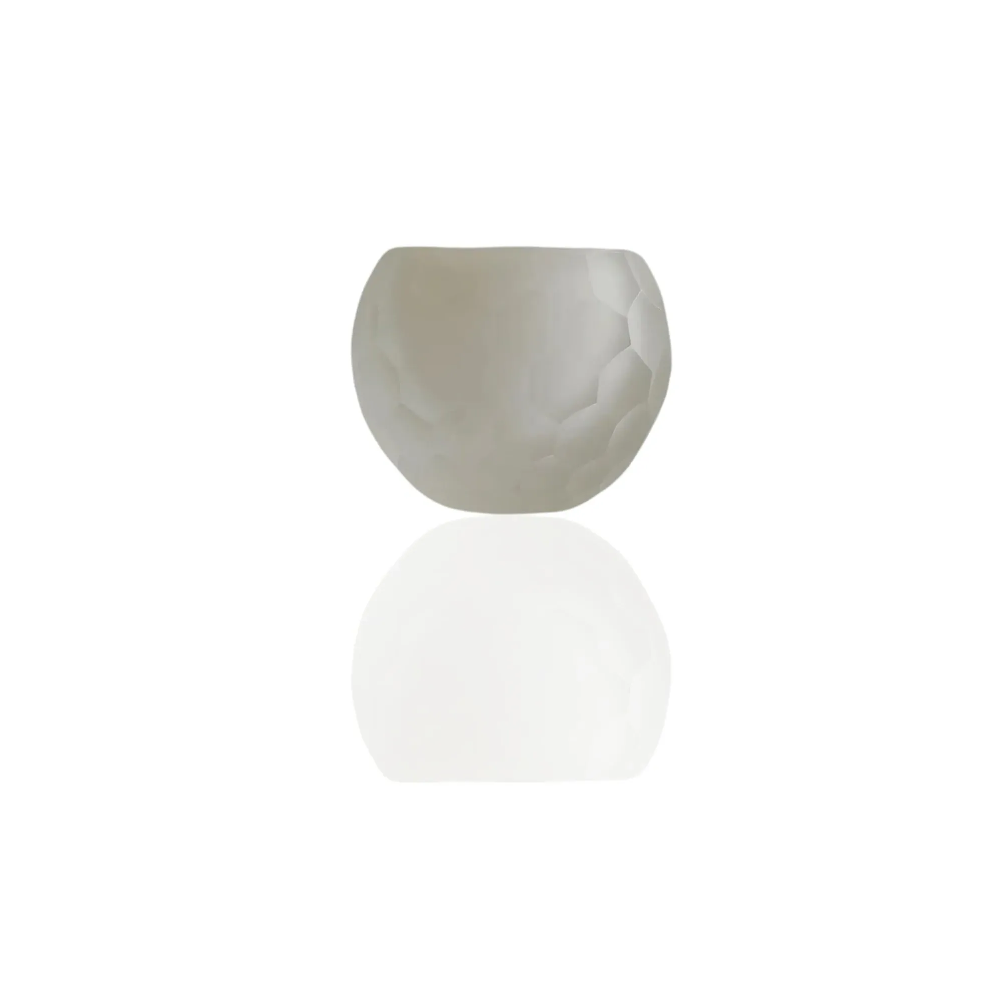 Murano Glass Sphere Vase with Honeycomb Detail - White, Glass