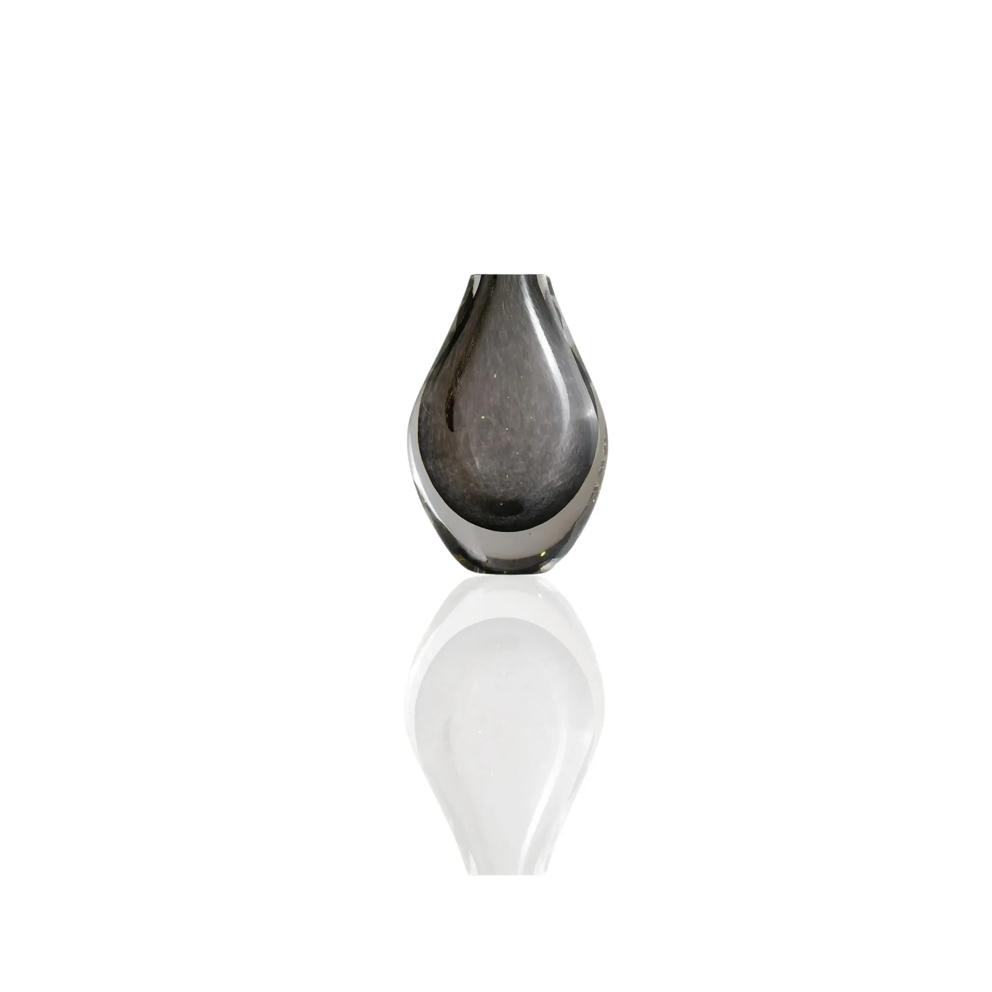 Murano Glass Vase - Grey, Teardrop
