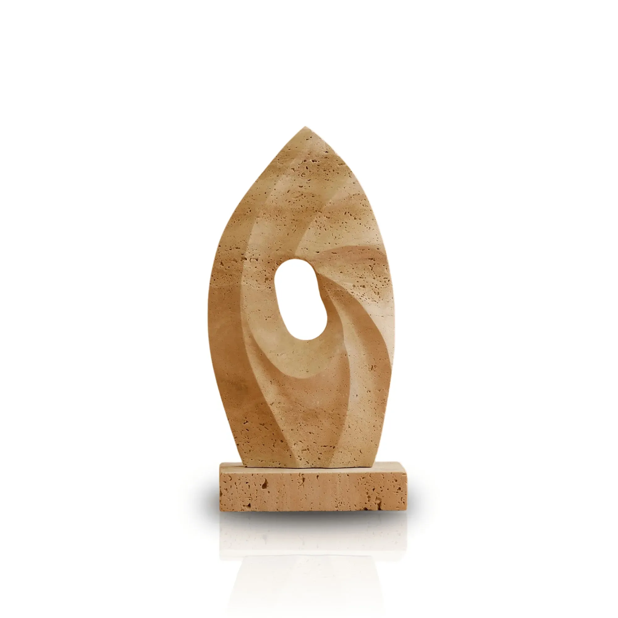 Natural Stone Travertine Spiral Sculpture - Natural image