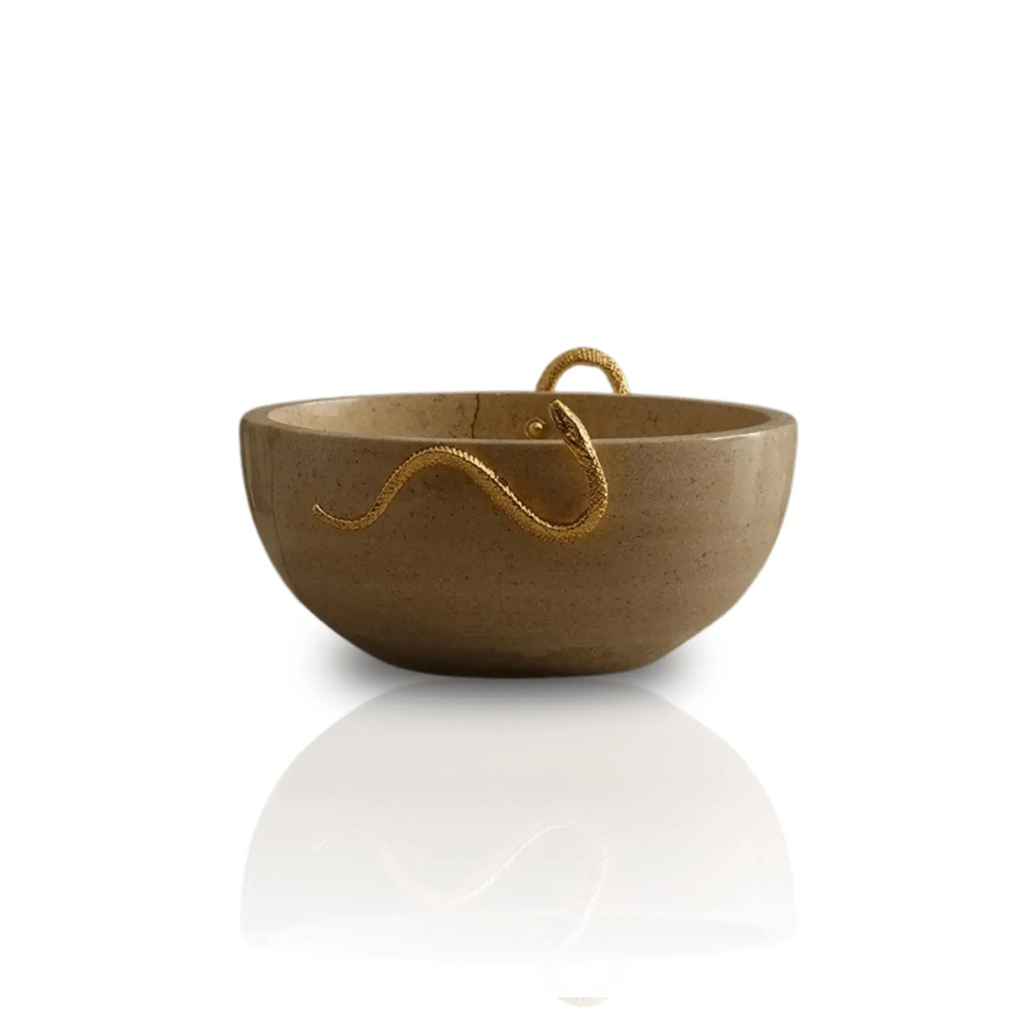 Neutrals Brass Snake Handmade Marble Bowl
