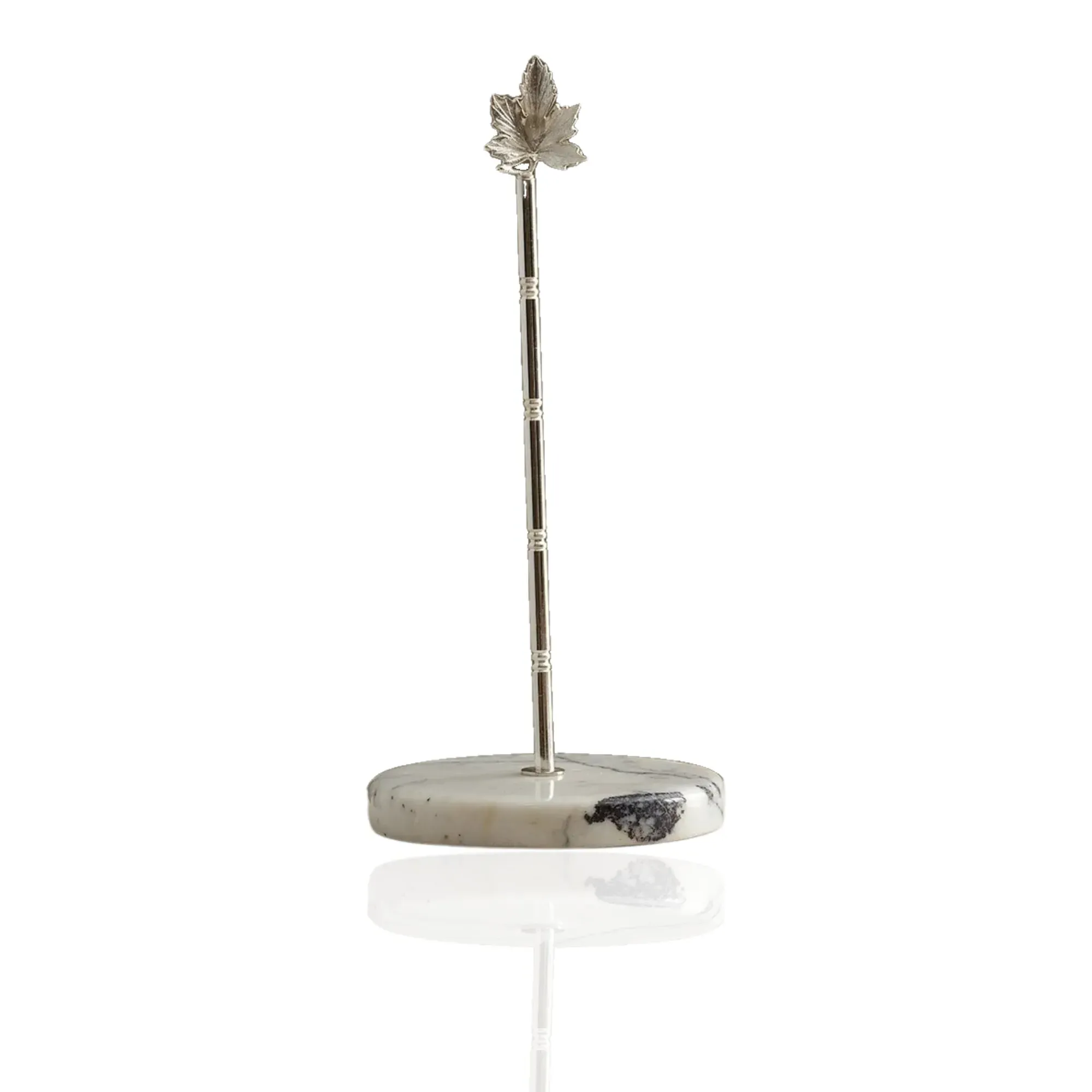 Paper Towel Holder with Leaf Detail - Silver, Marble