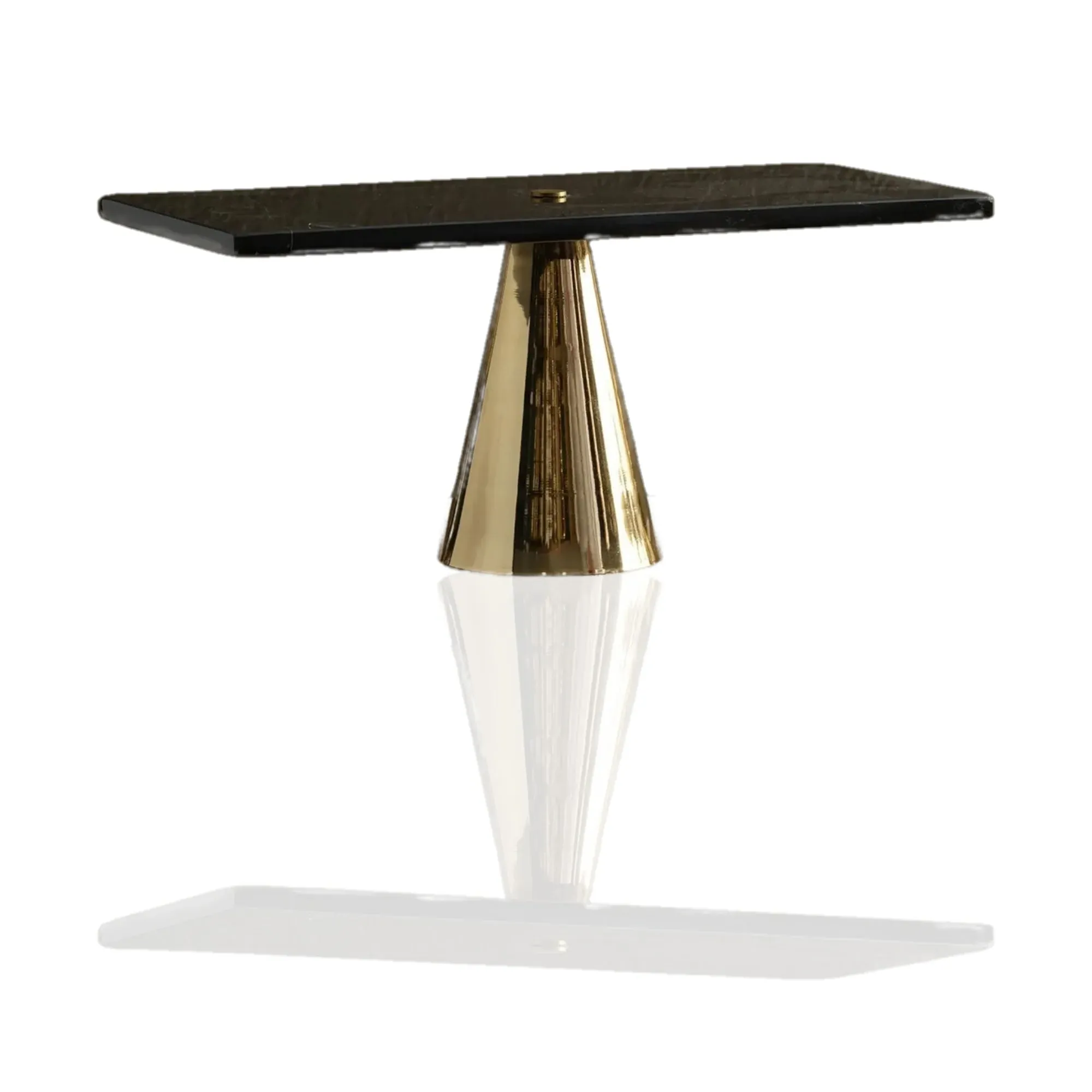 Rectangular Cake Stand with Conical Base - Black, Marble image