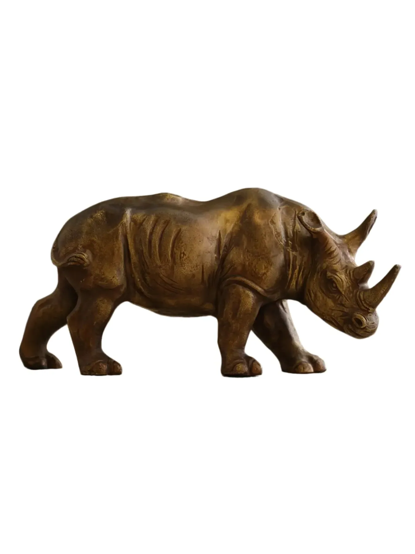 Rhino Sculpture - Brown, Resin image