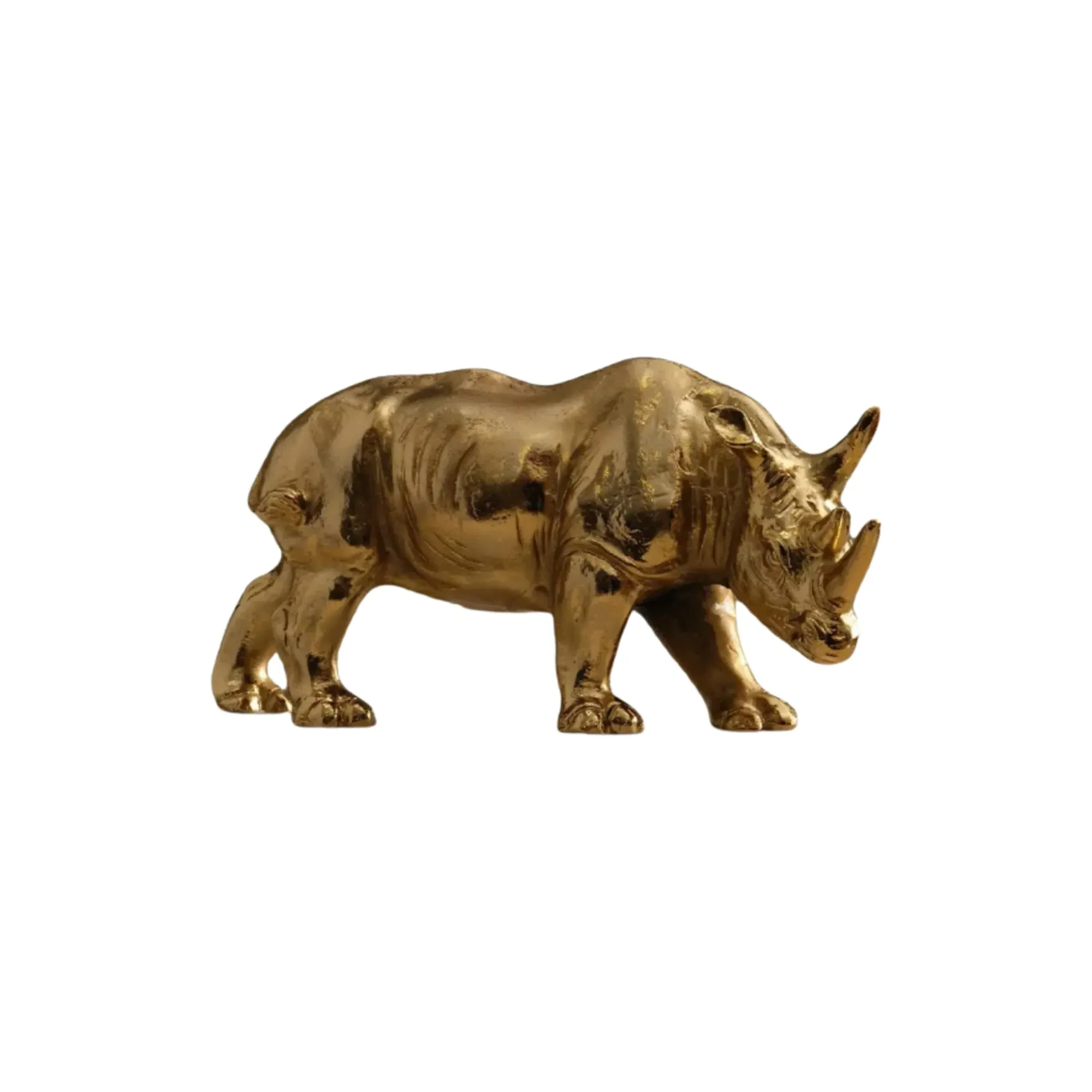 Rhino Sculpture - Gold, Resin