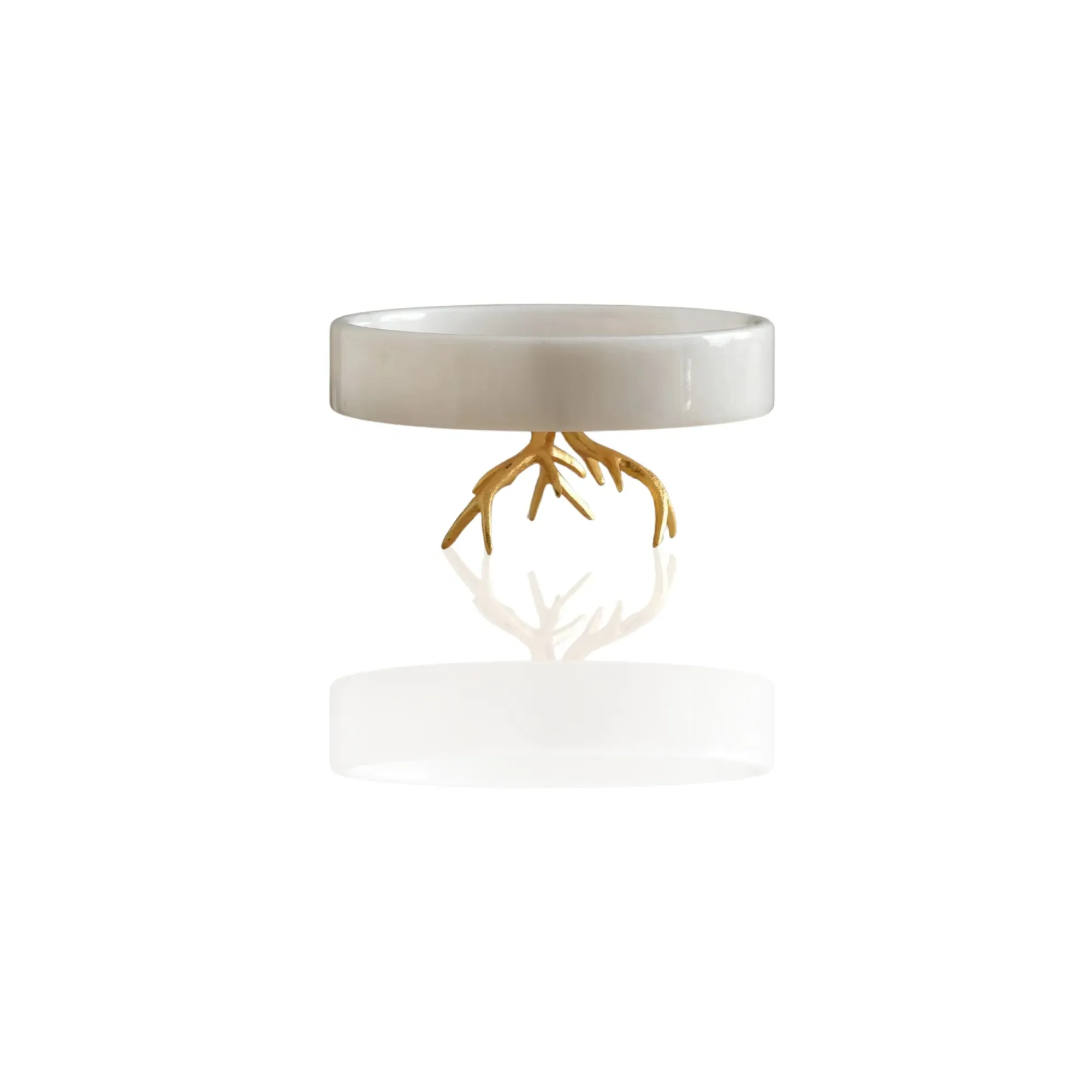 Round Cake Stand with Root Base - White, Marble