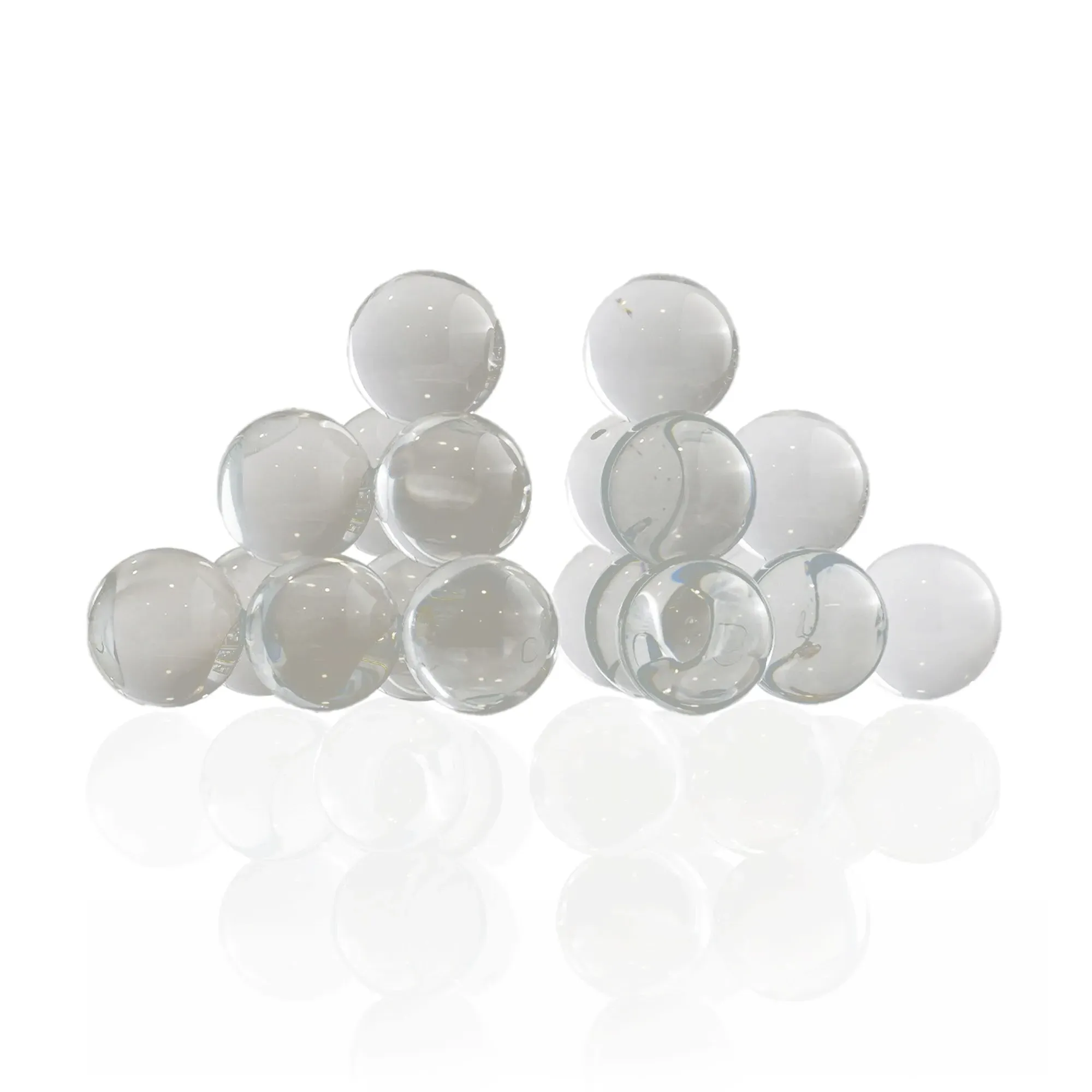 Set Of Two Clear Crystal Sphere Bookends - White image