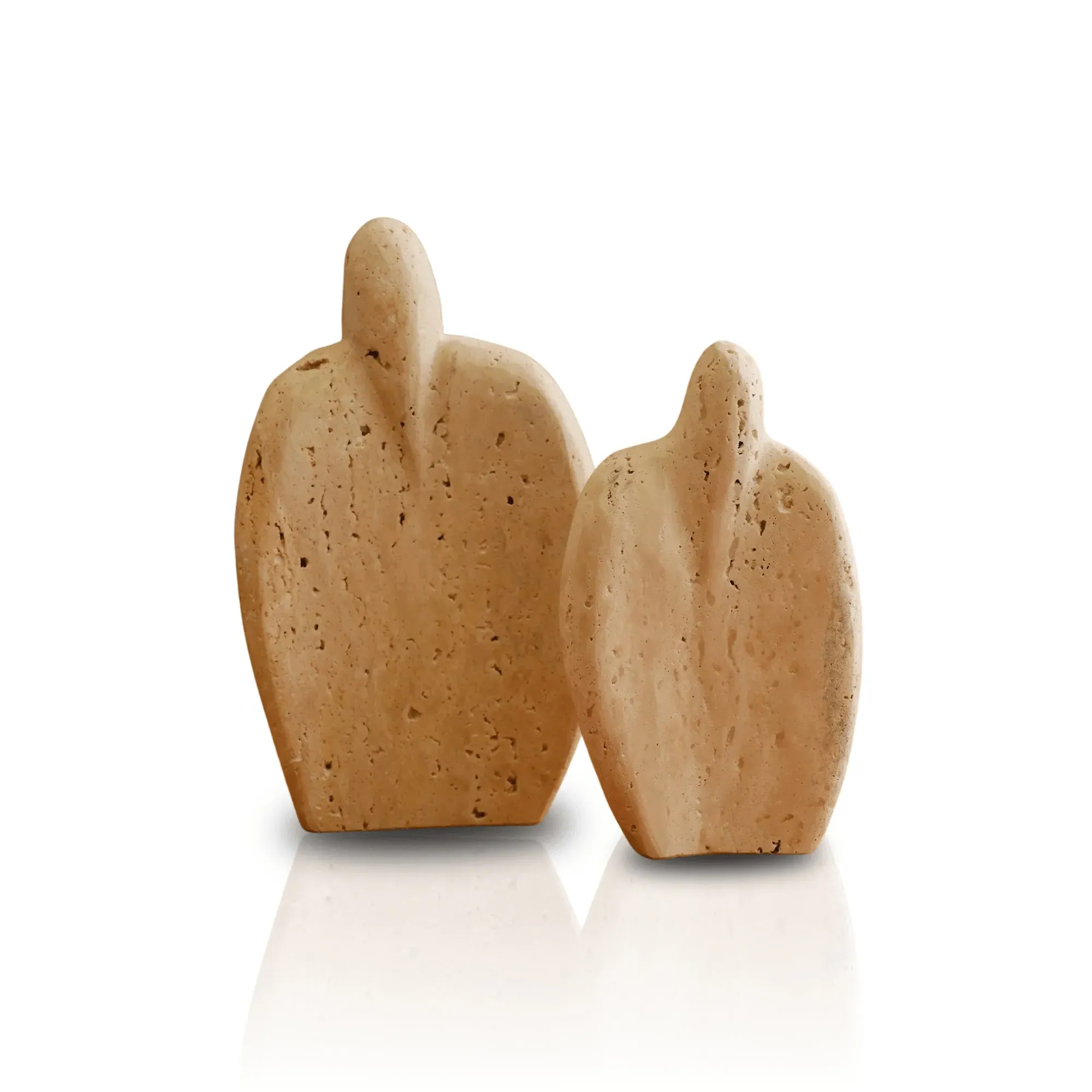Set Of Two Travertine Sculpture Set - Neutrals