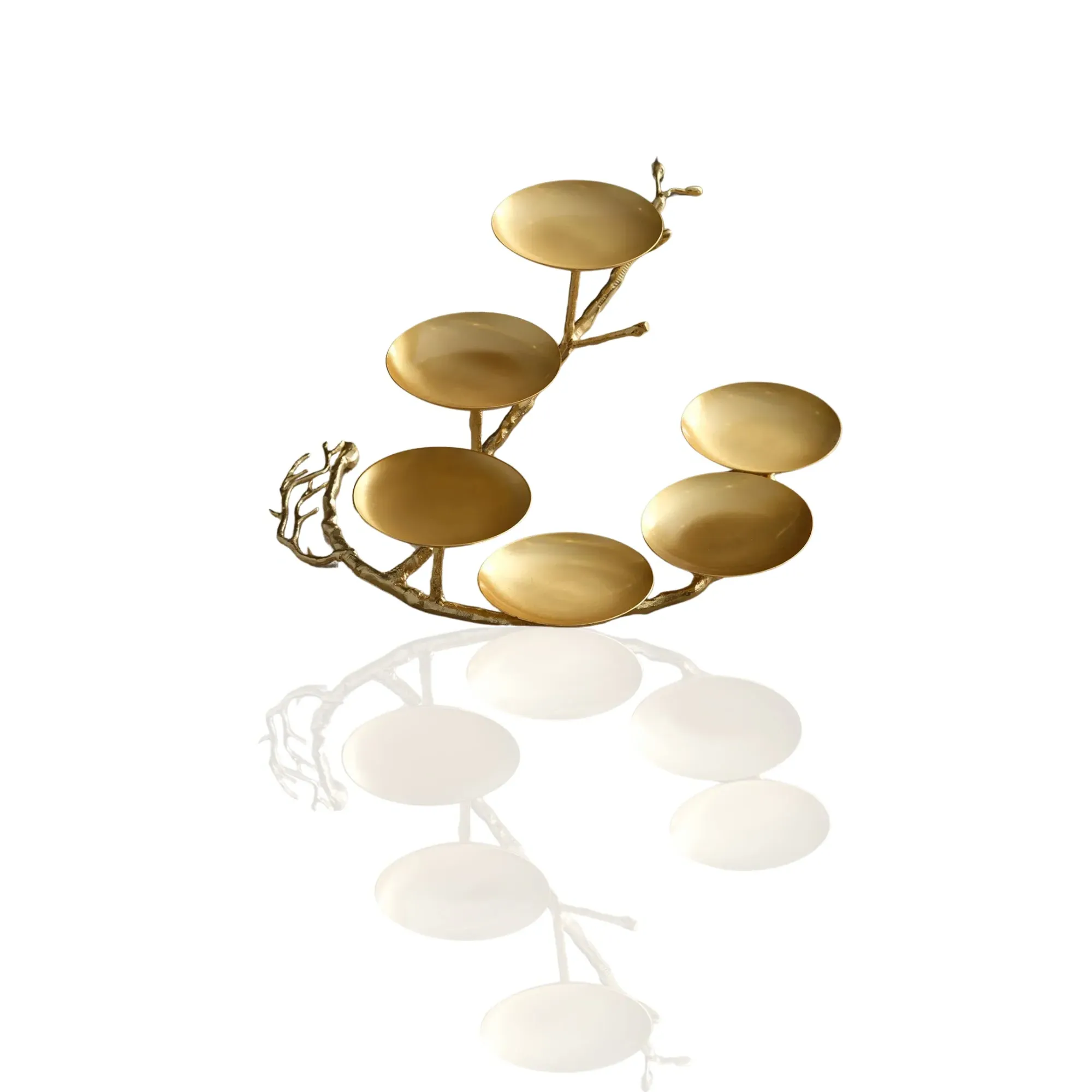 Six-Bowl Branch Serving Stand - Gold