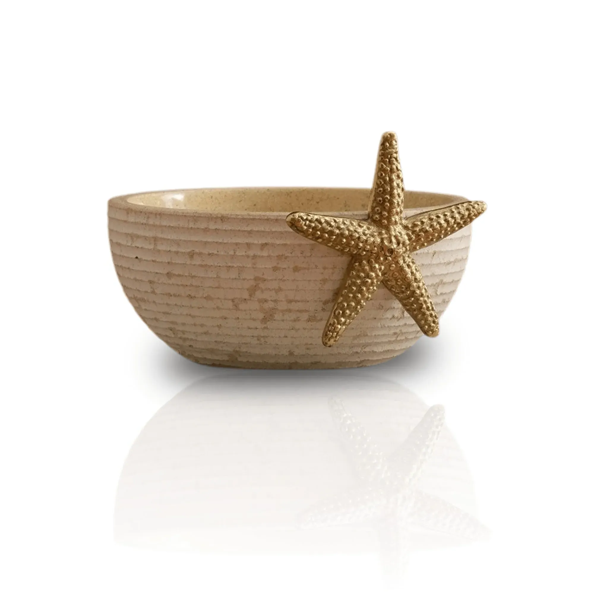 Starfish Handmade Stone Bowl - Gold, Brass image