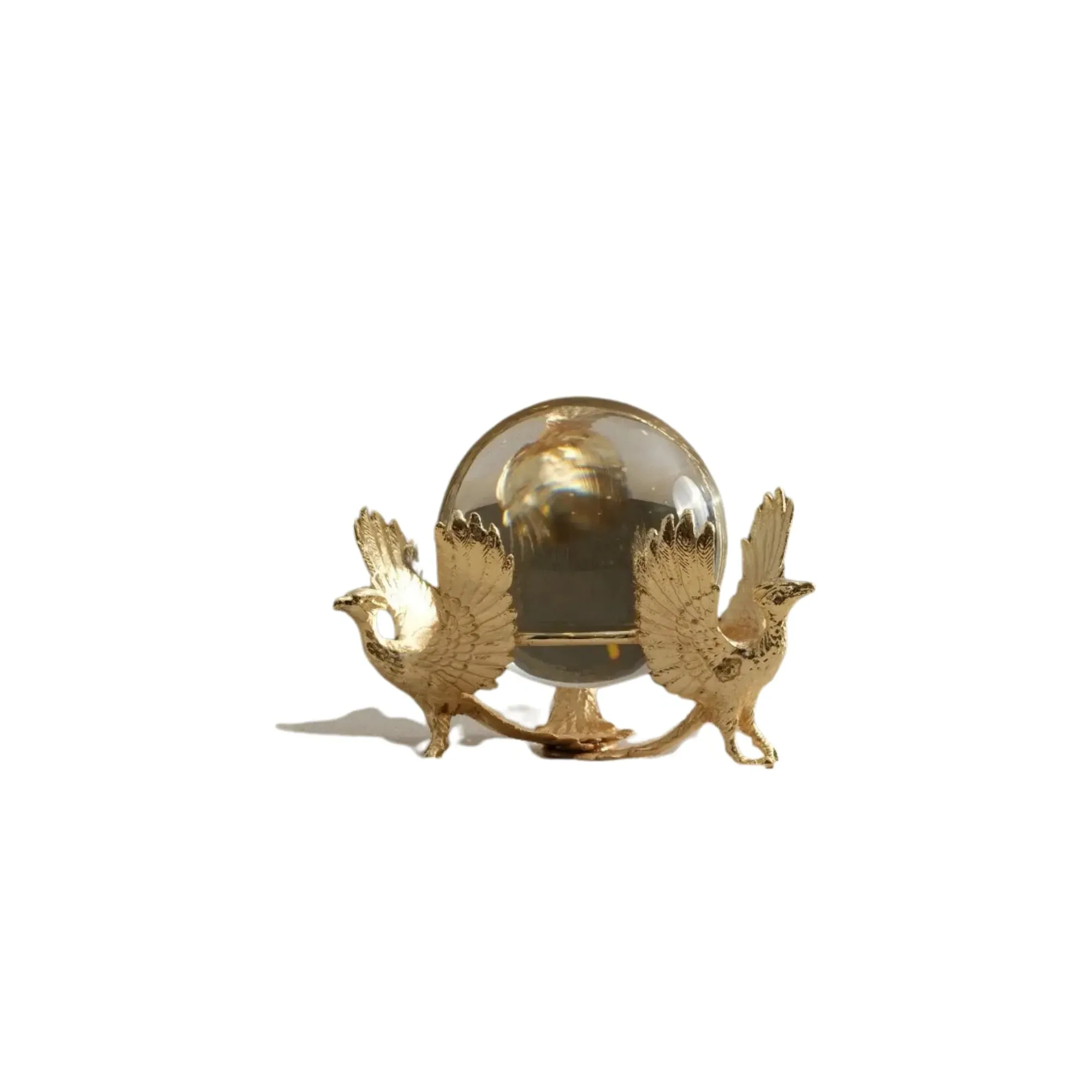 Three Phoenix Globe Decor - Gold, Crystal image
