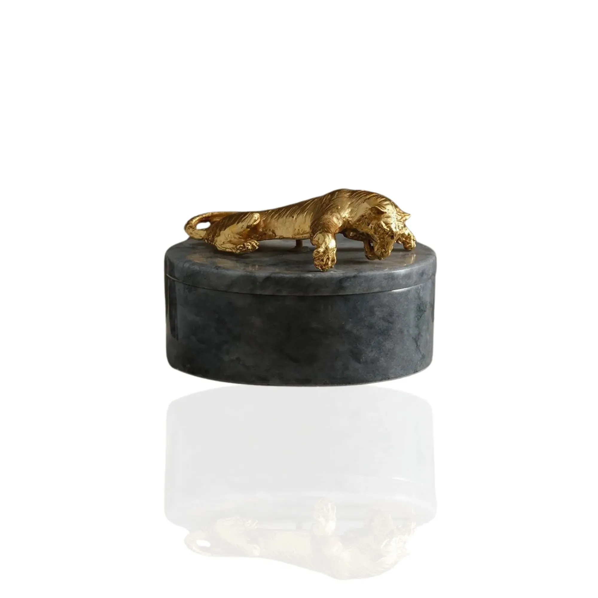 Tiger Marble Storage Box - Gold, Grey image