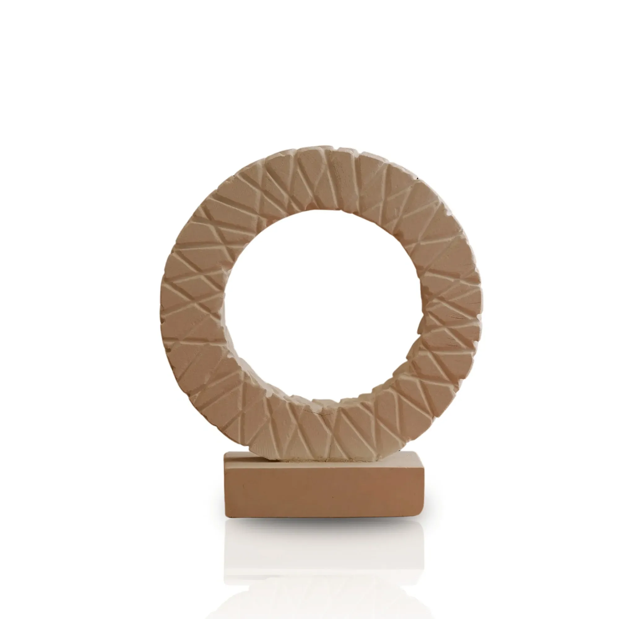 Travertine Ring Sculpture - Natural Stone