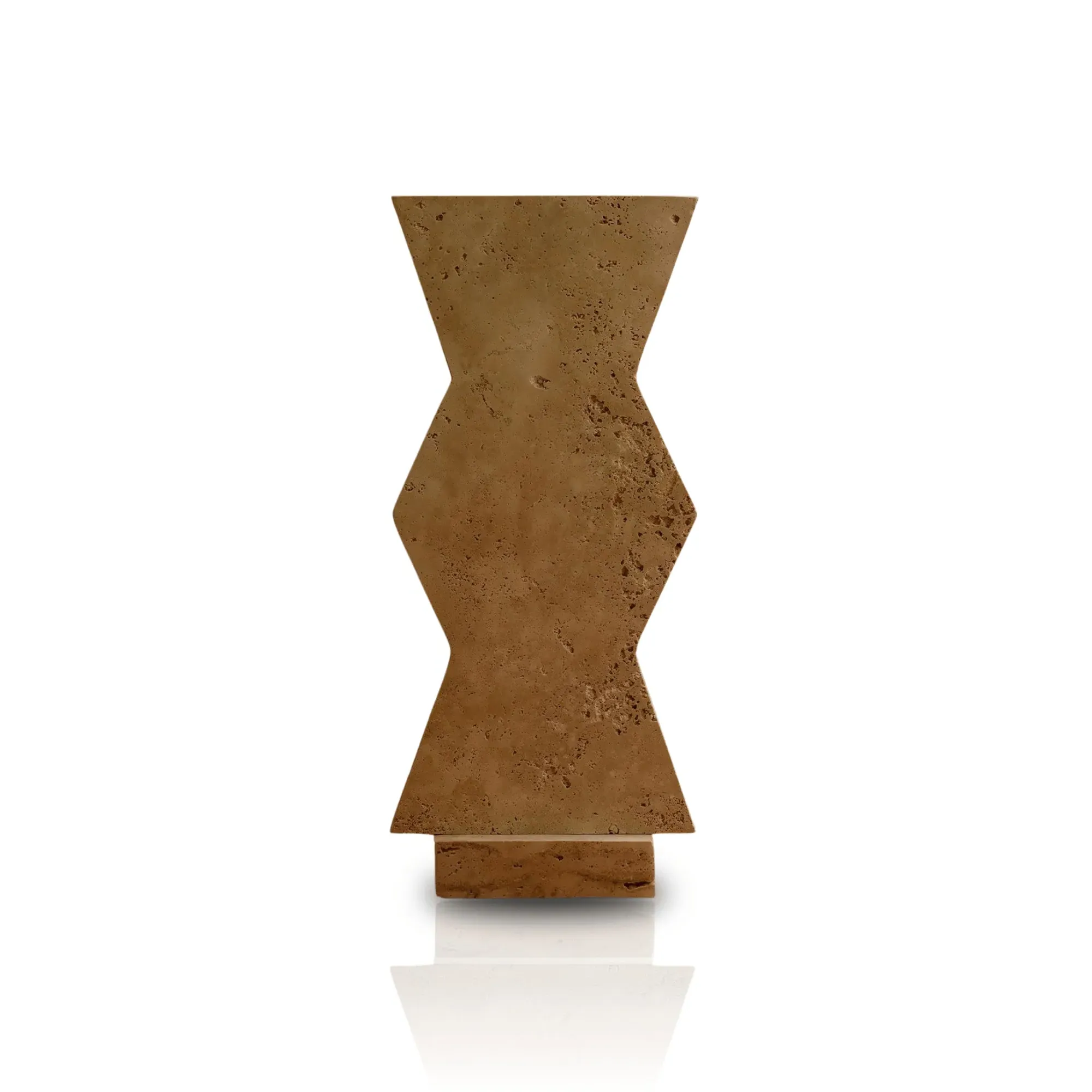 Travertine Zigzag Sculpture - Beige image
