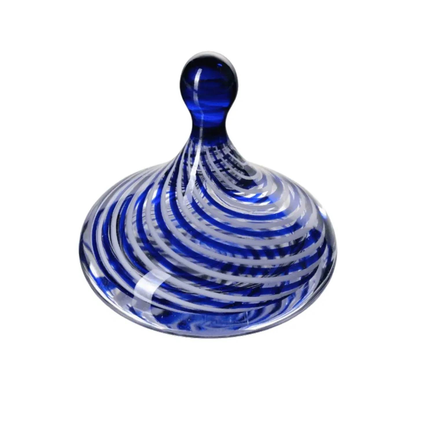 Triangolo Piatto Hand-Blown Glass Sculpture - Blue image