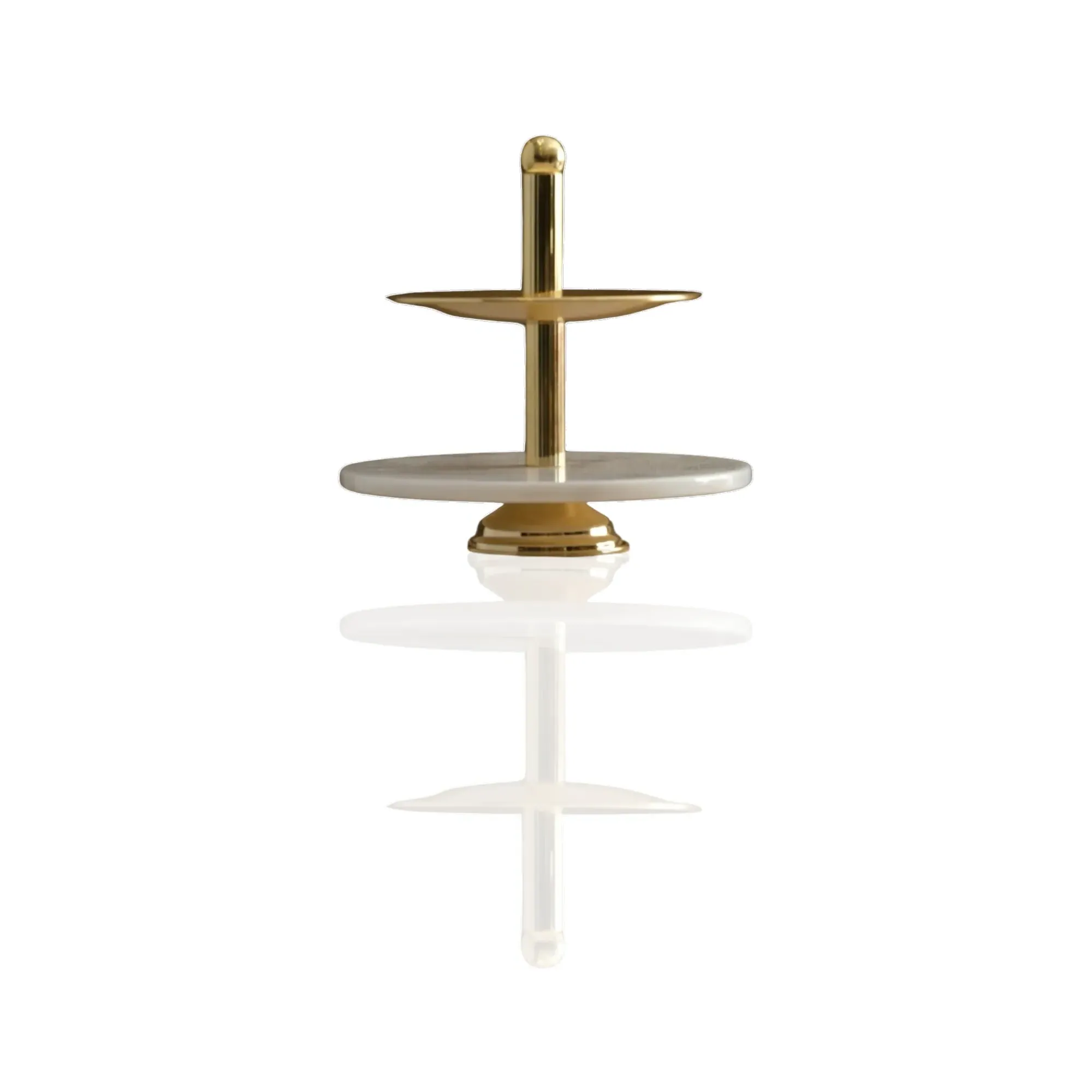 Two-Tier Serving Stand - White, Marble