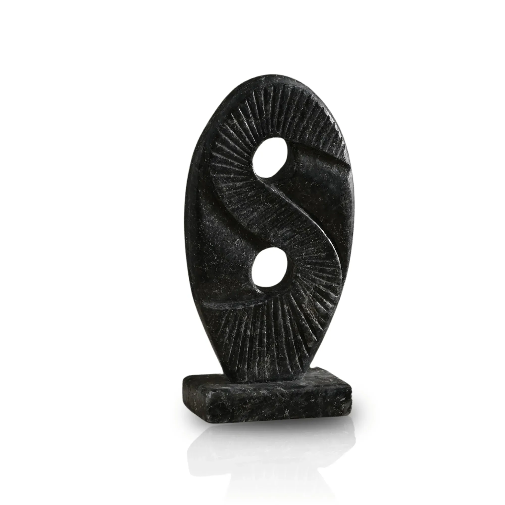 Yin-Yang Relief Sculpture - Black, Marble image