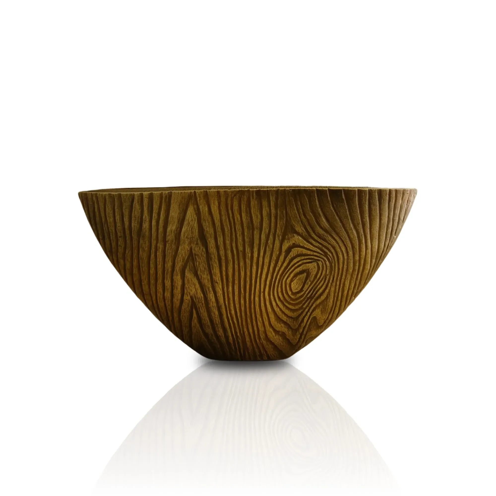 Zen Bowl Vase - Brown, Resin
