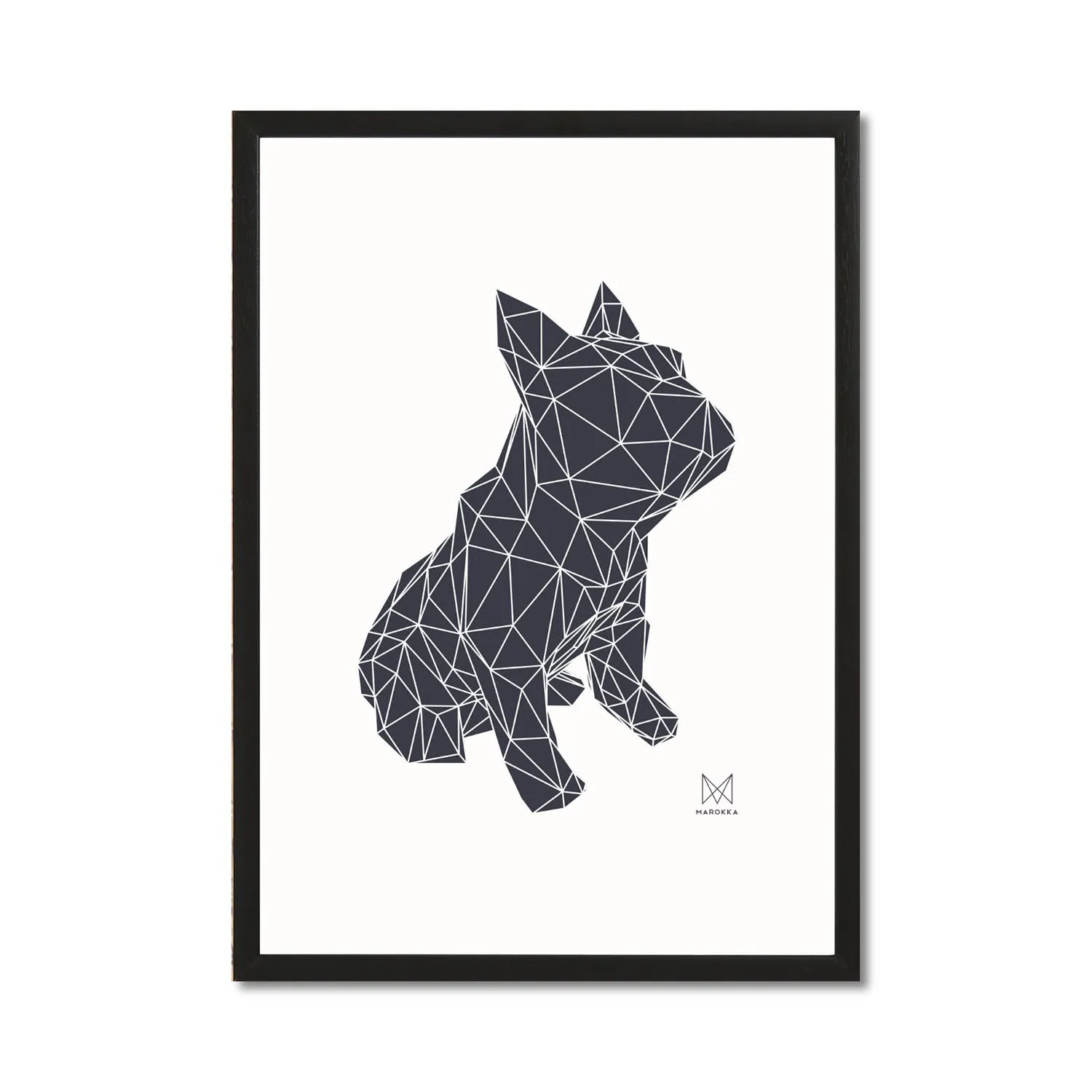 Frank French Bulldog Geometric Print - Black image