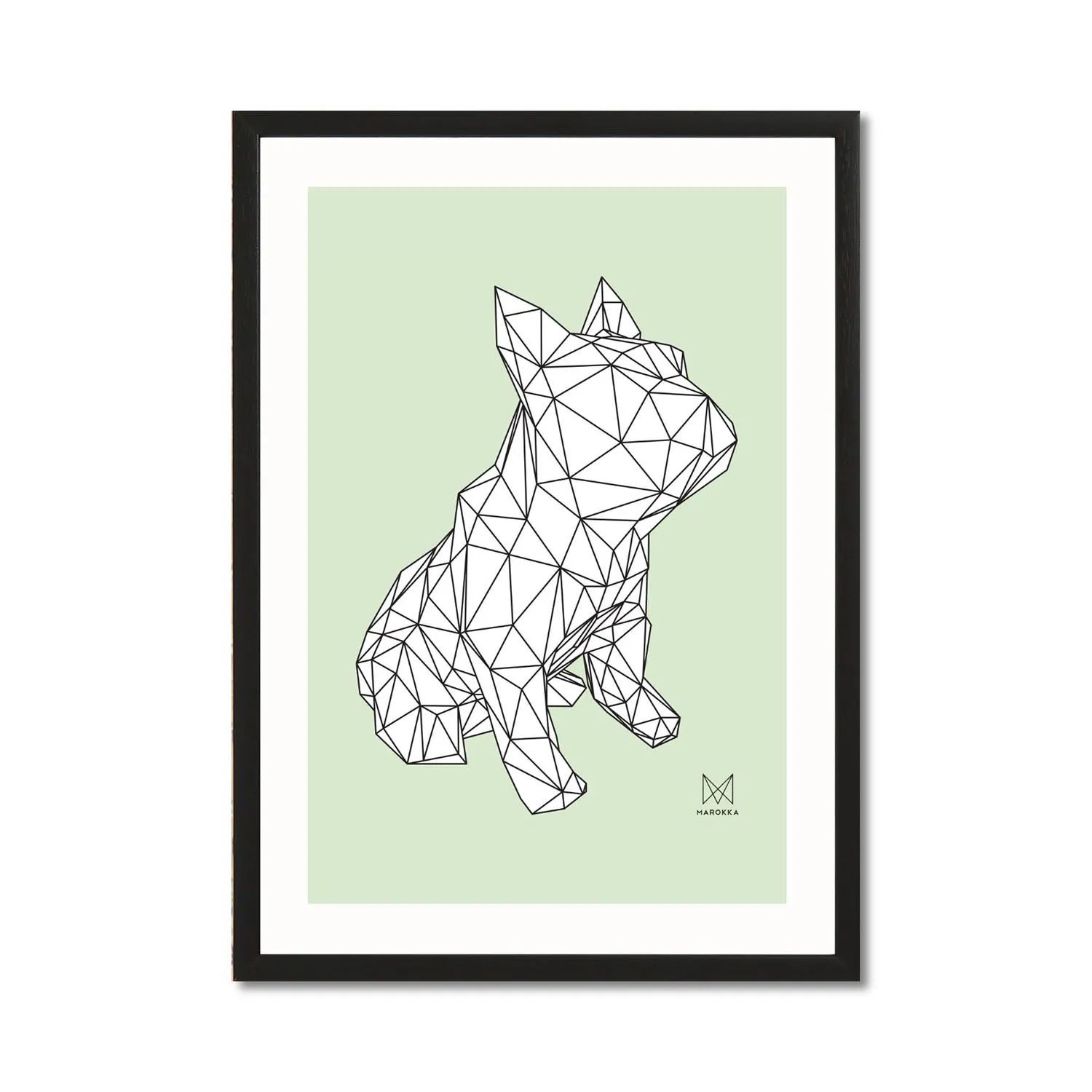 Frank French Bulldog Geometric Print - Green