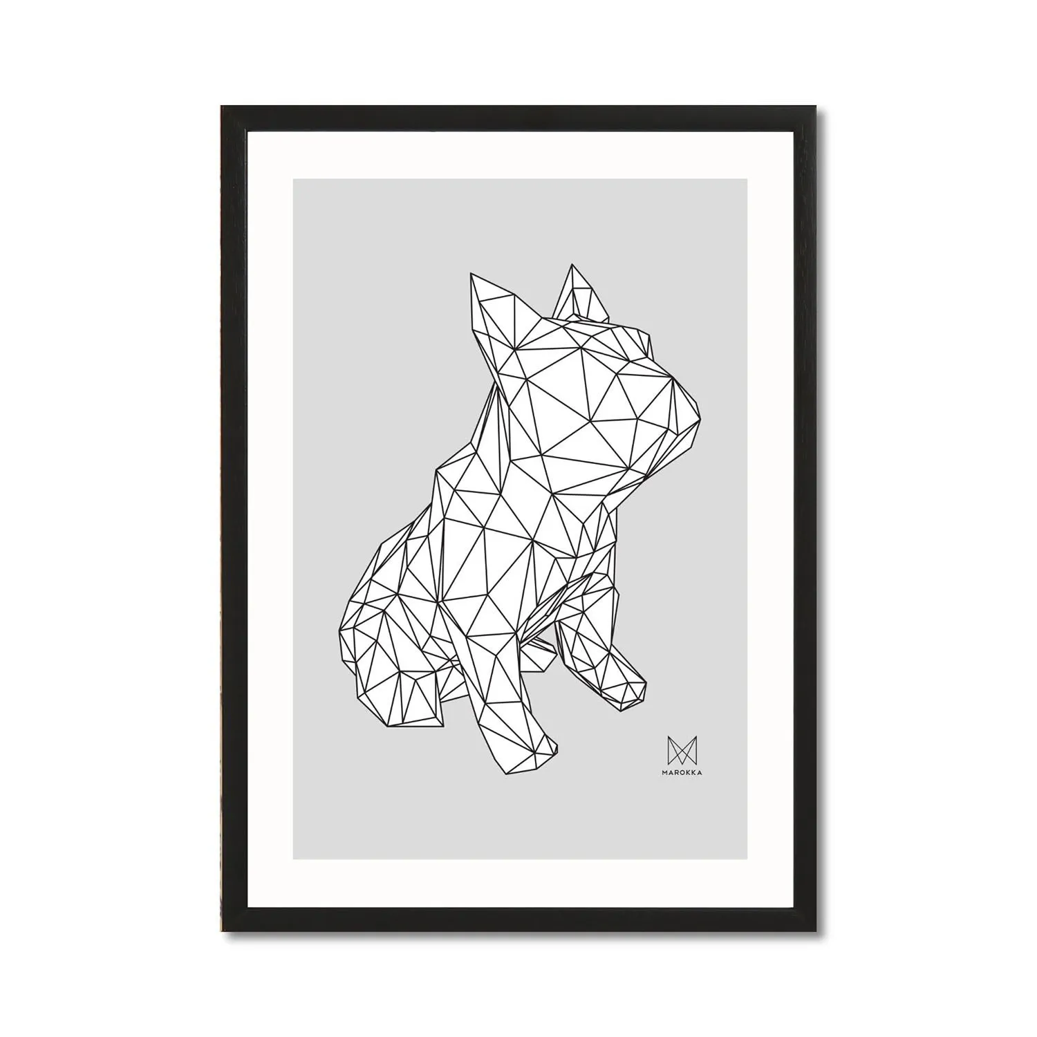 Frank French Bulldog Geometric Print - Grey